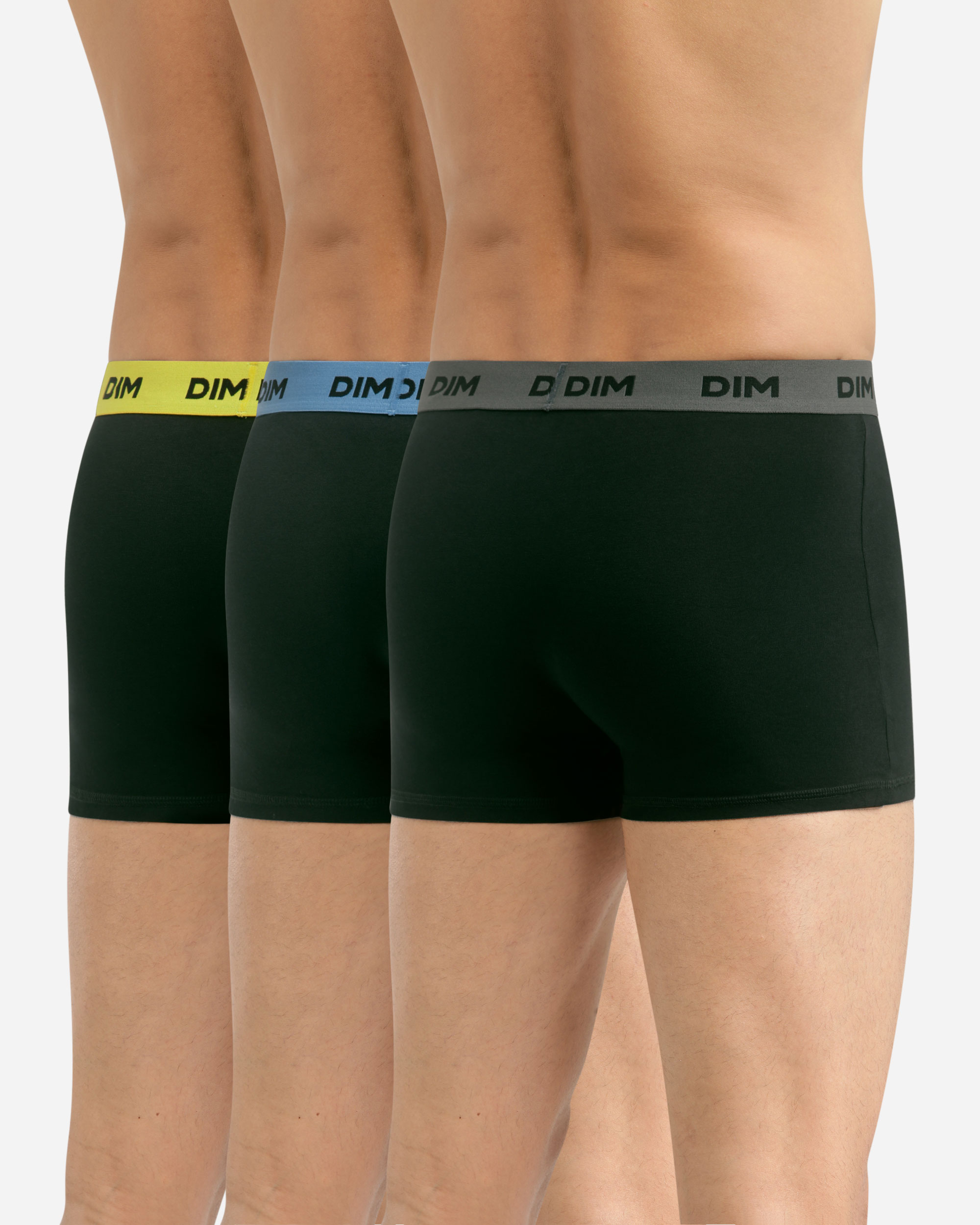 Pack de Três Boxers de Algodão Elástico com Cintura Estampada Preto-3