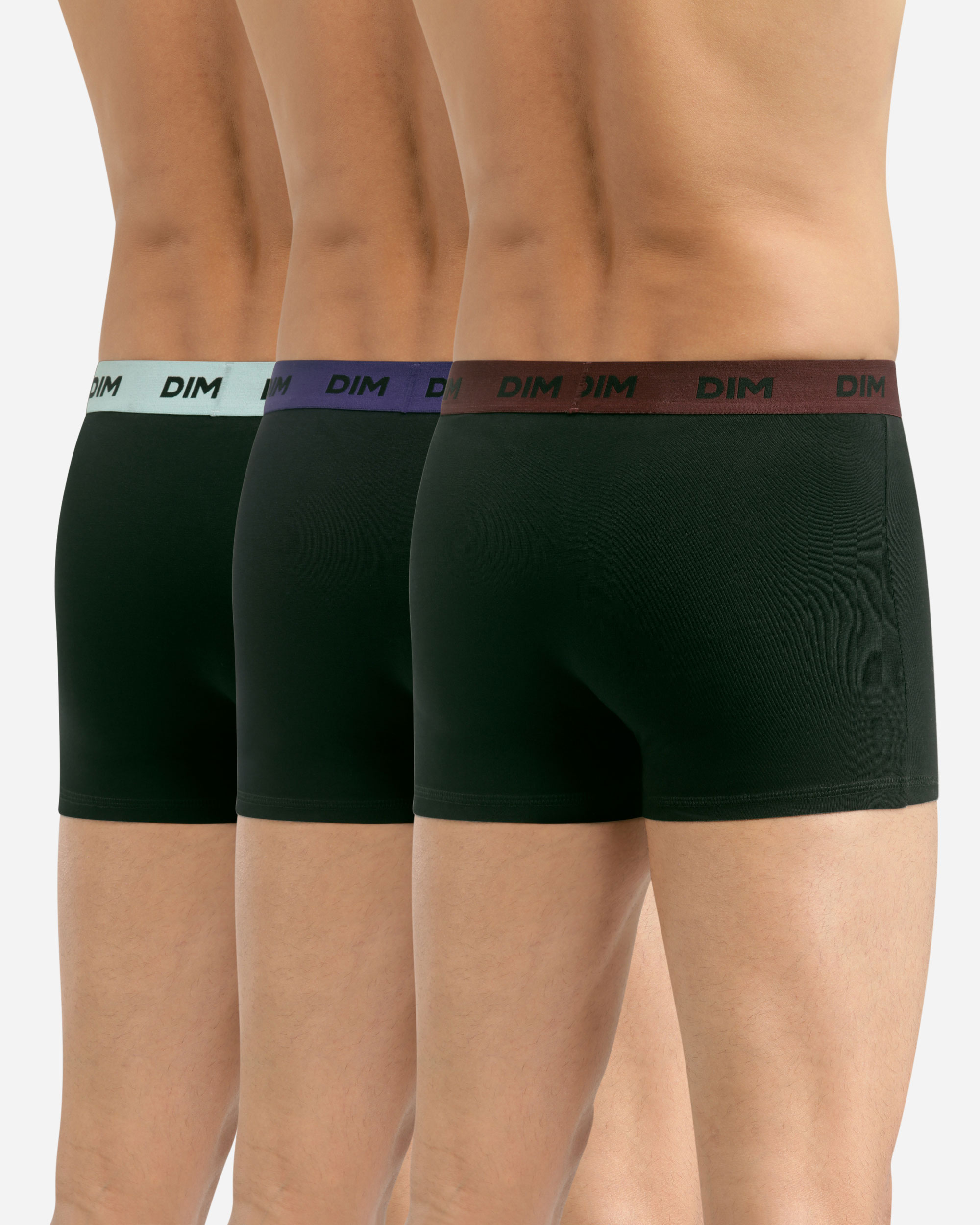 Pack de Três Boxers de Algodão Elástico com Cintura Estampada Preto-3