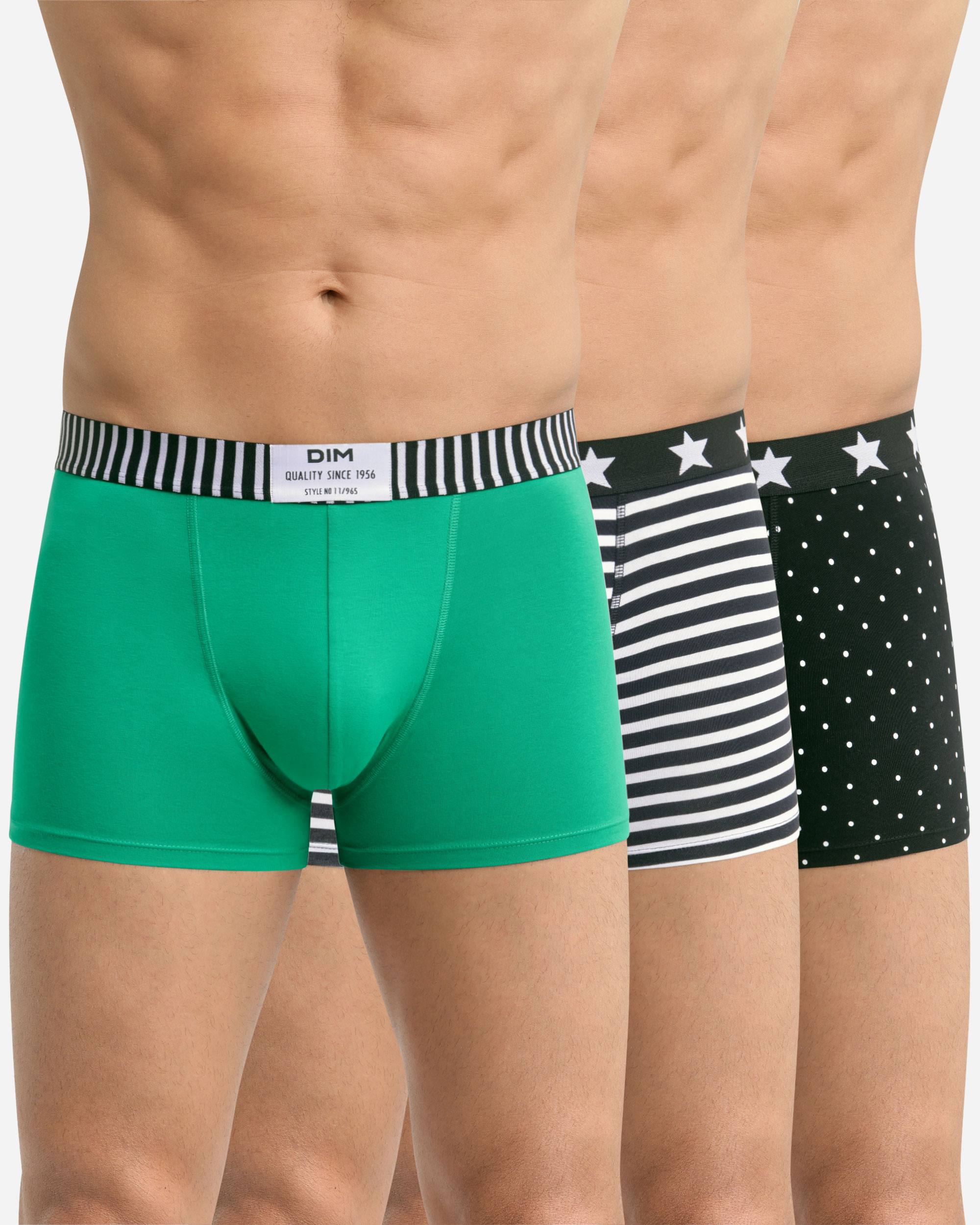 Imagem 0 de Pack de Três Boxers de Algodão Elástico com Estampados Variados e Várias Cores