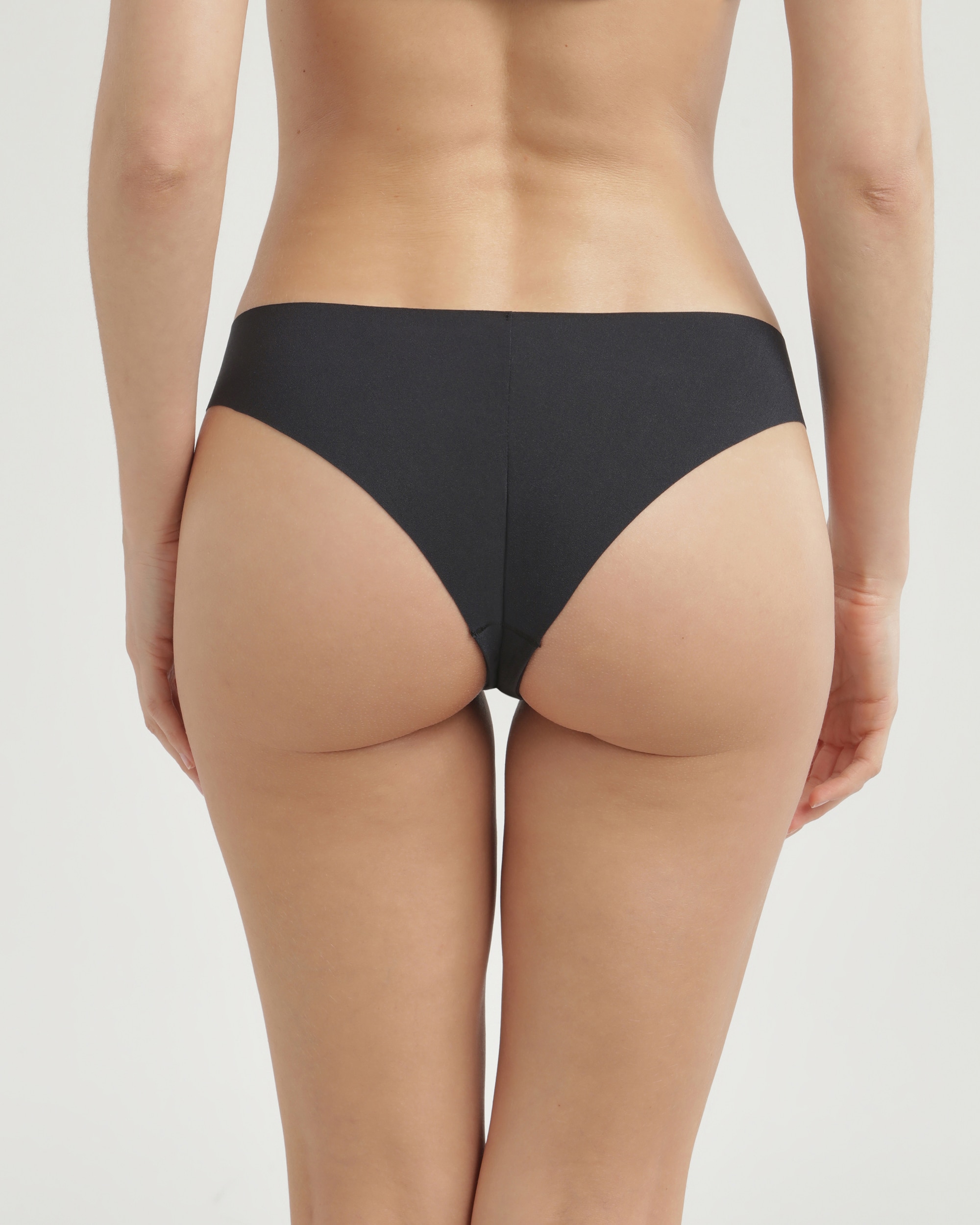 Cueca Brasileira Invisível de Cintura Alta Preto-2