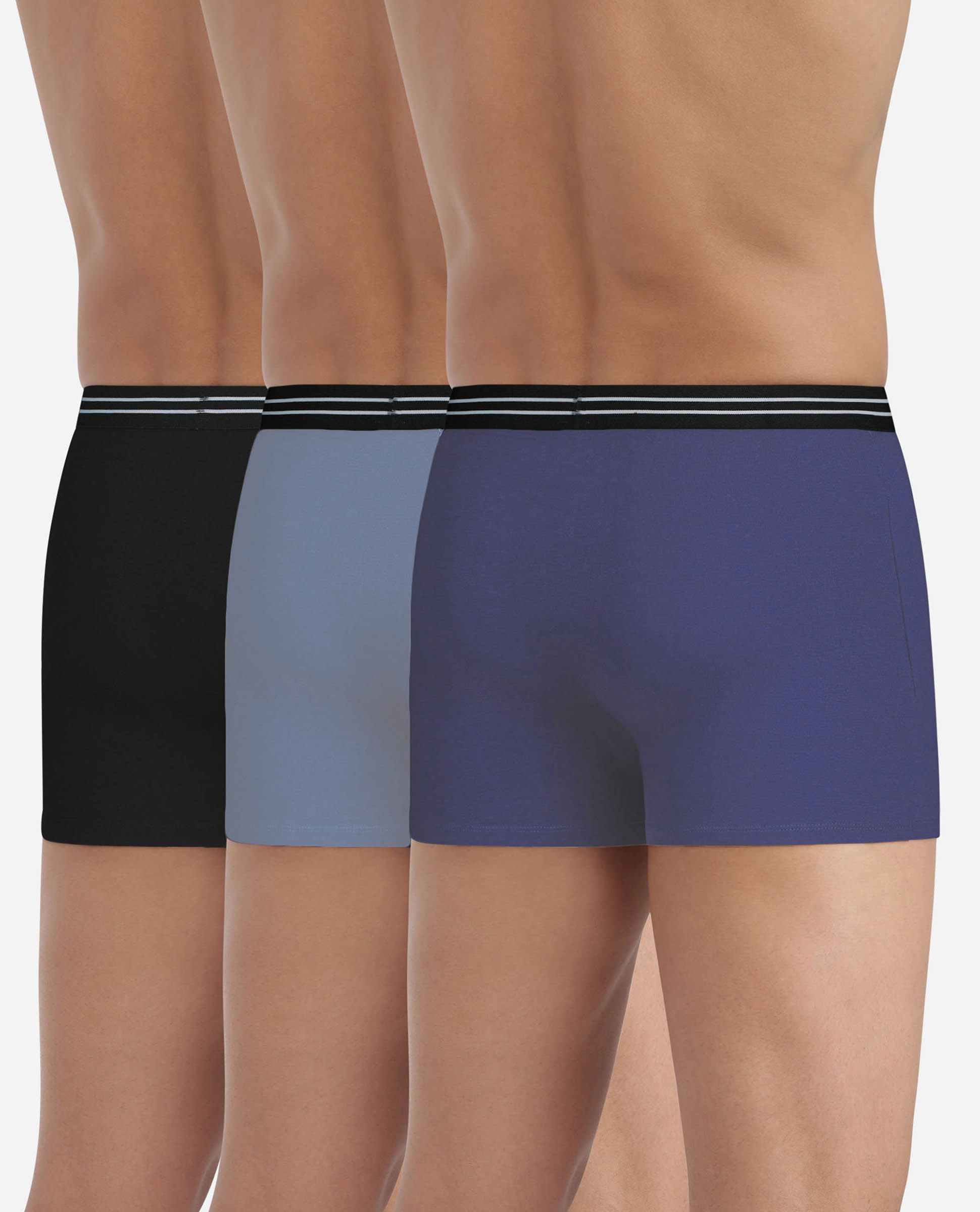 Pack de Três Boxers de Algodão Elástico Ecodim com Design no Cós em Vários Tons Multicolor-2