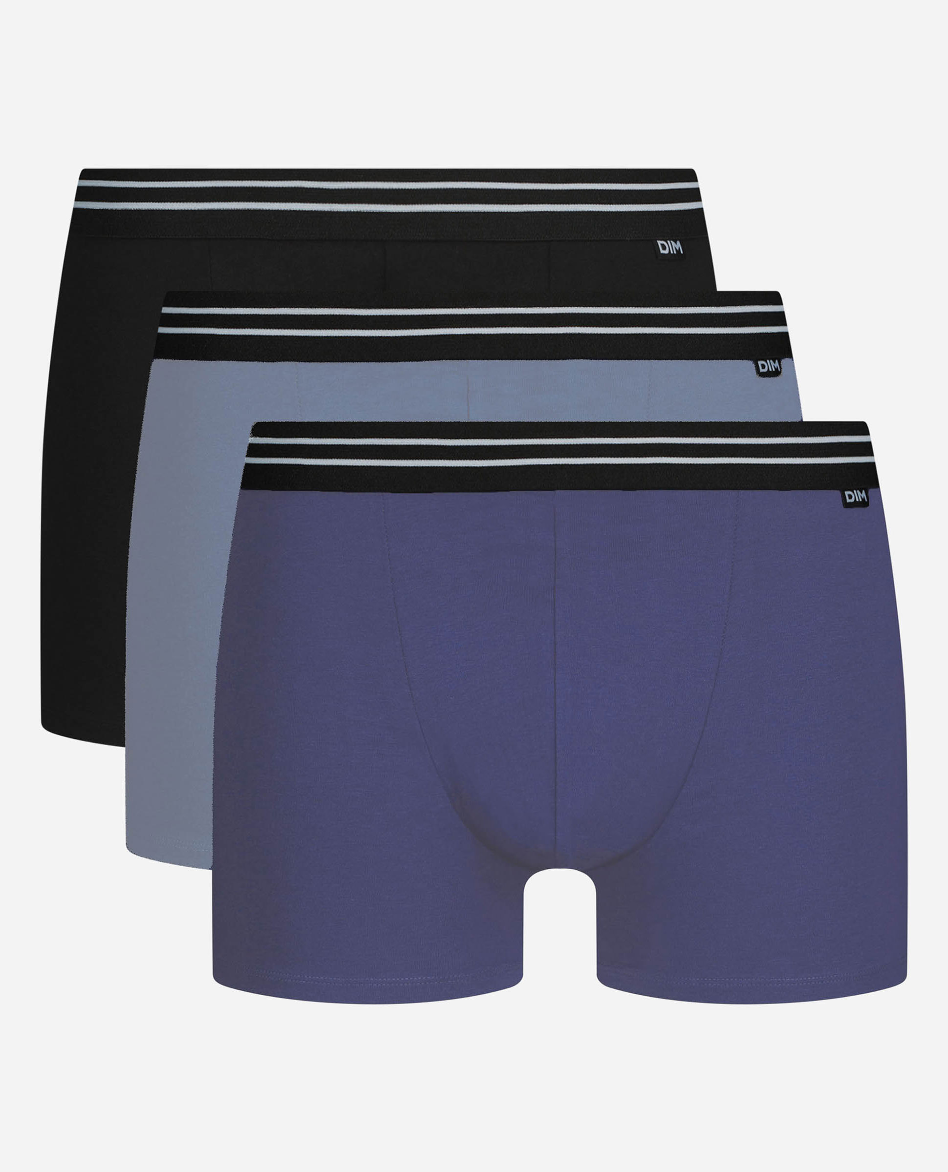 Pack de Três Boxers de Algodão Elástico Ecodim com Design no Cós em Vários Tons Multicolor-3