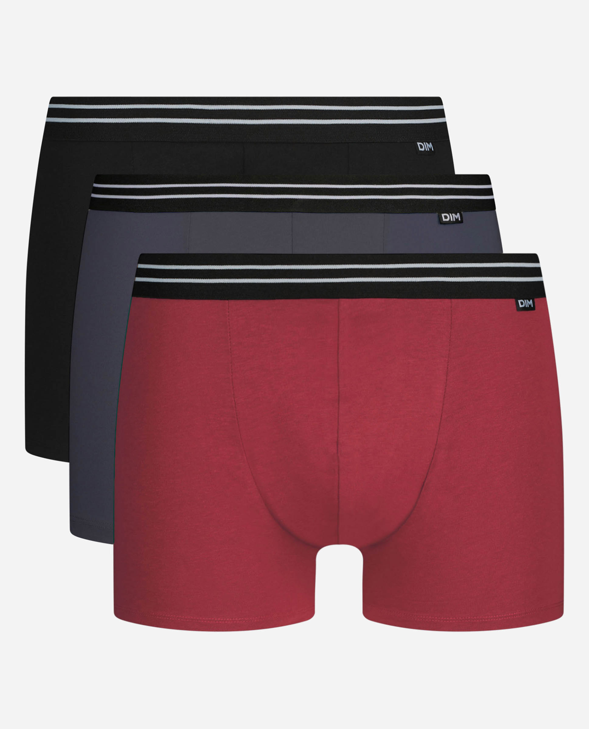 Pack de Três Boxers de Algodão Elástico Ecodim com Design no Cós em Vários Tons Multicolor-3
