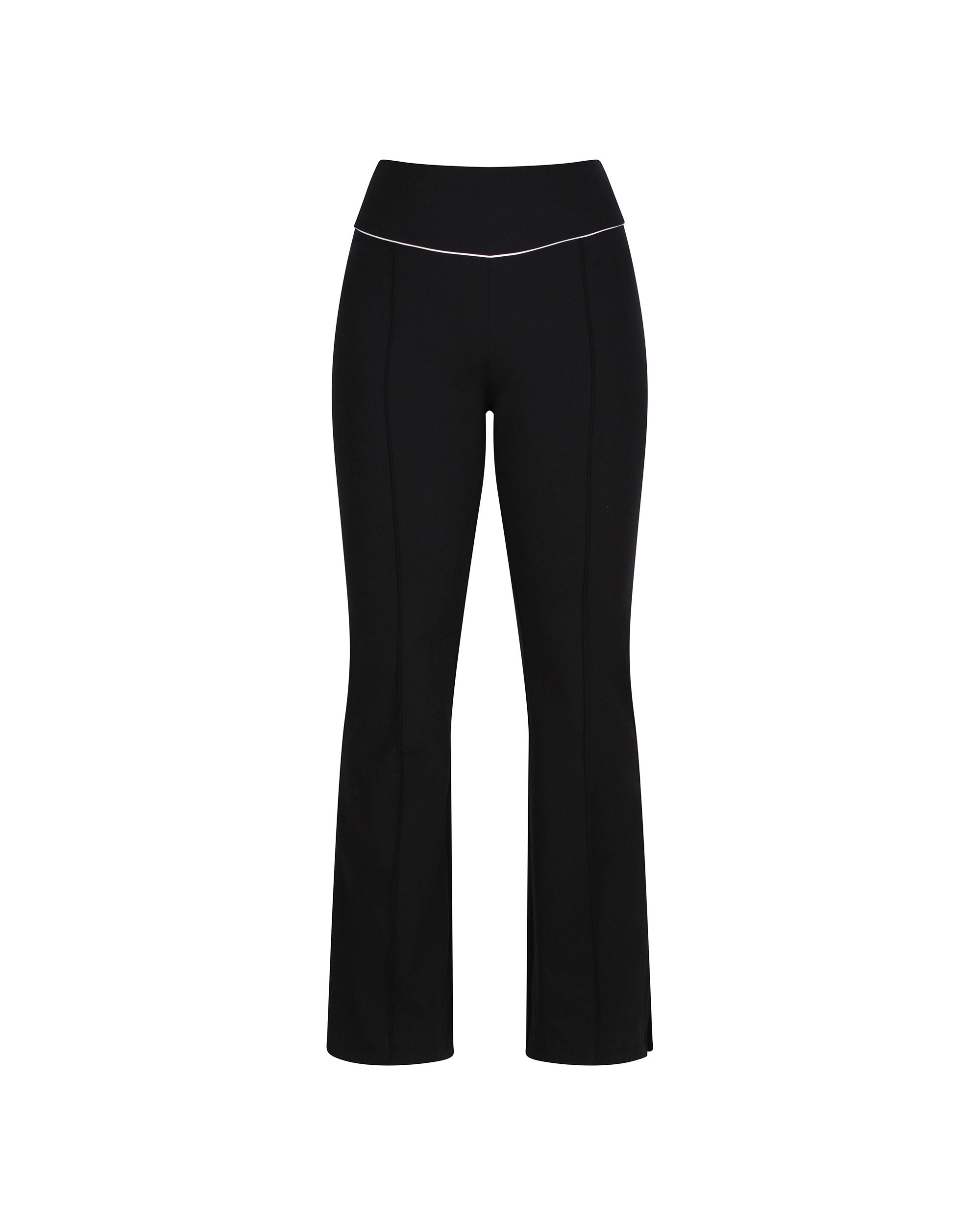 Leggings Desportivas de Cintura Alta À Boca de Sino Preto-5