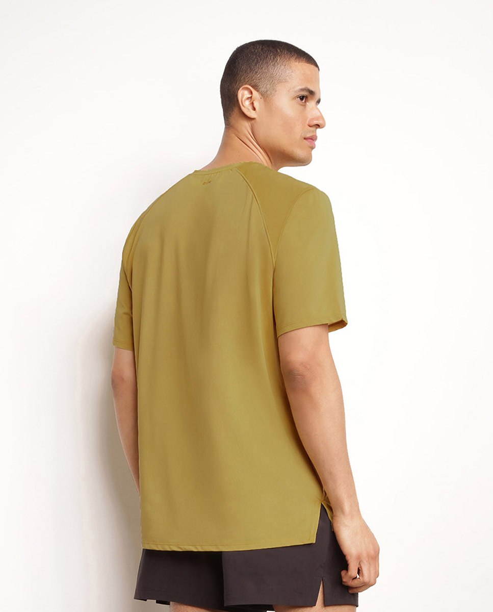 T-shirt de Manga Curta Desportiva Amarelo-2