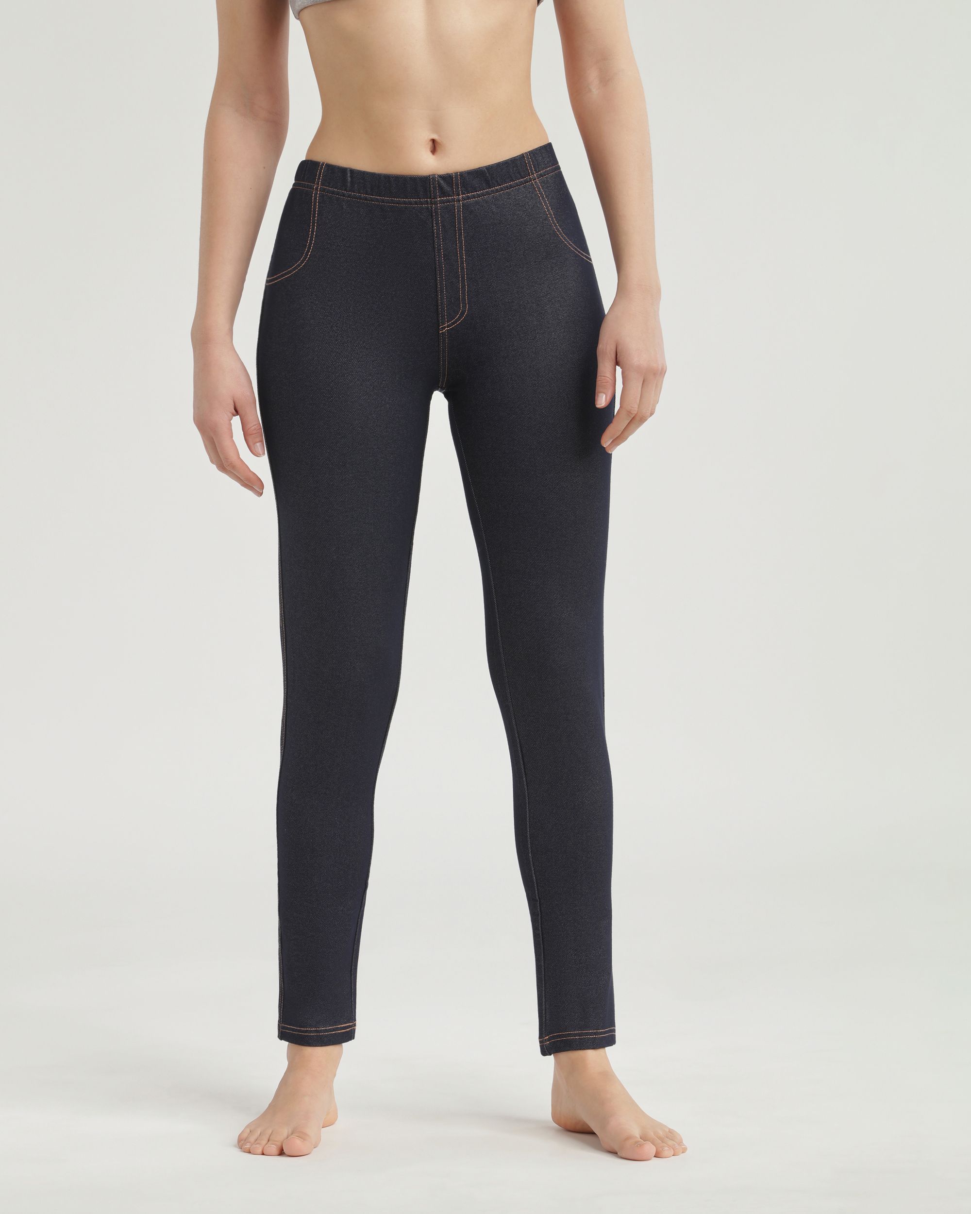 Imagem 0 de Leggings Efeito Jeans com Bolsos Posteriores