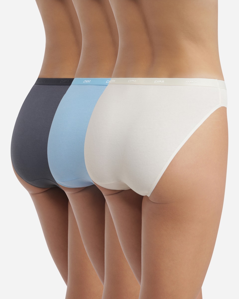 Pack de 3 Cuecas de Algodão Elástico em Várias Cores Branco-3