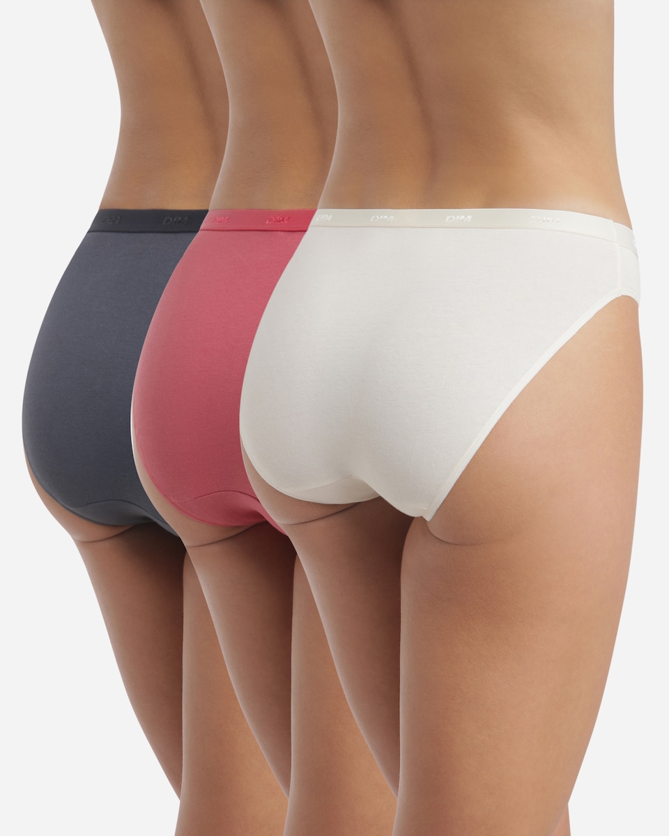 Pack de 3 Cuecas de Algodão Elástico em Várias Cores Branco-3