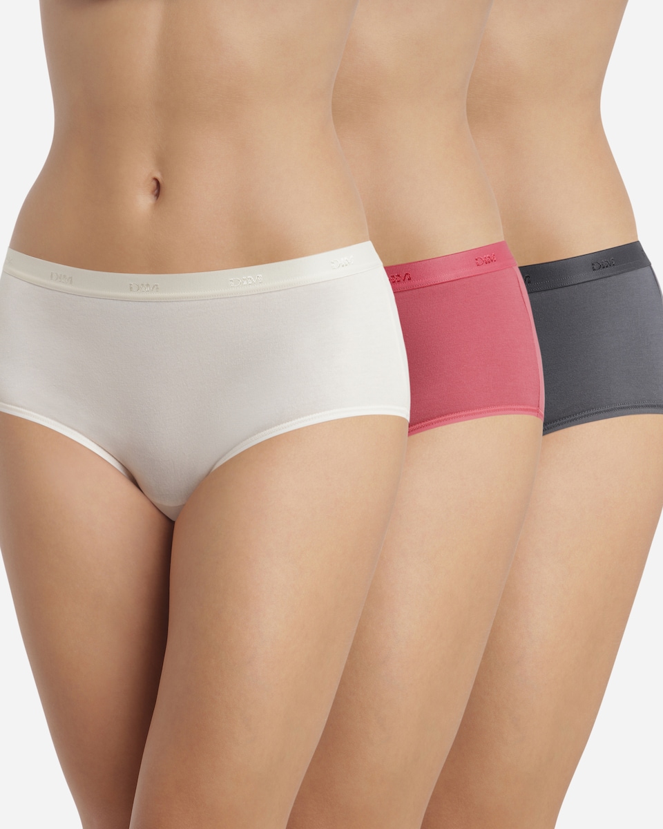 Pack de 3 Cuecas de Algodão Elástico em Várias Cores Branco-2