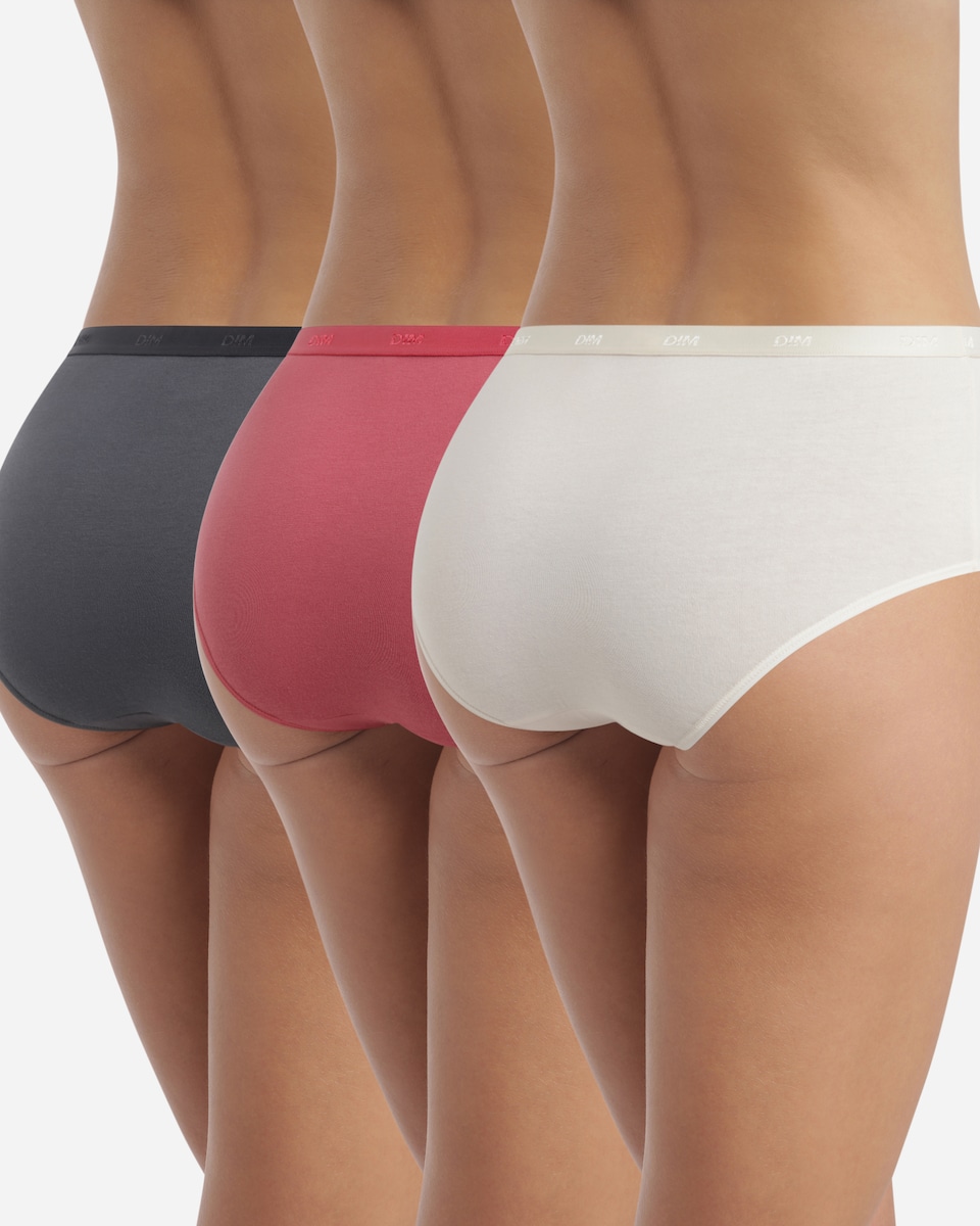 Pack de 3 Cuecas de Algodão Elástico em Várias Cores Branco-3