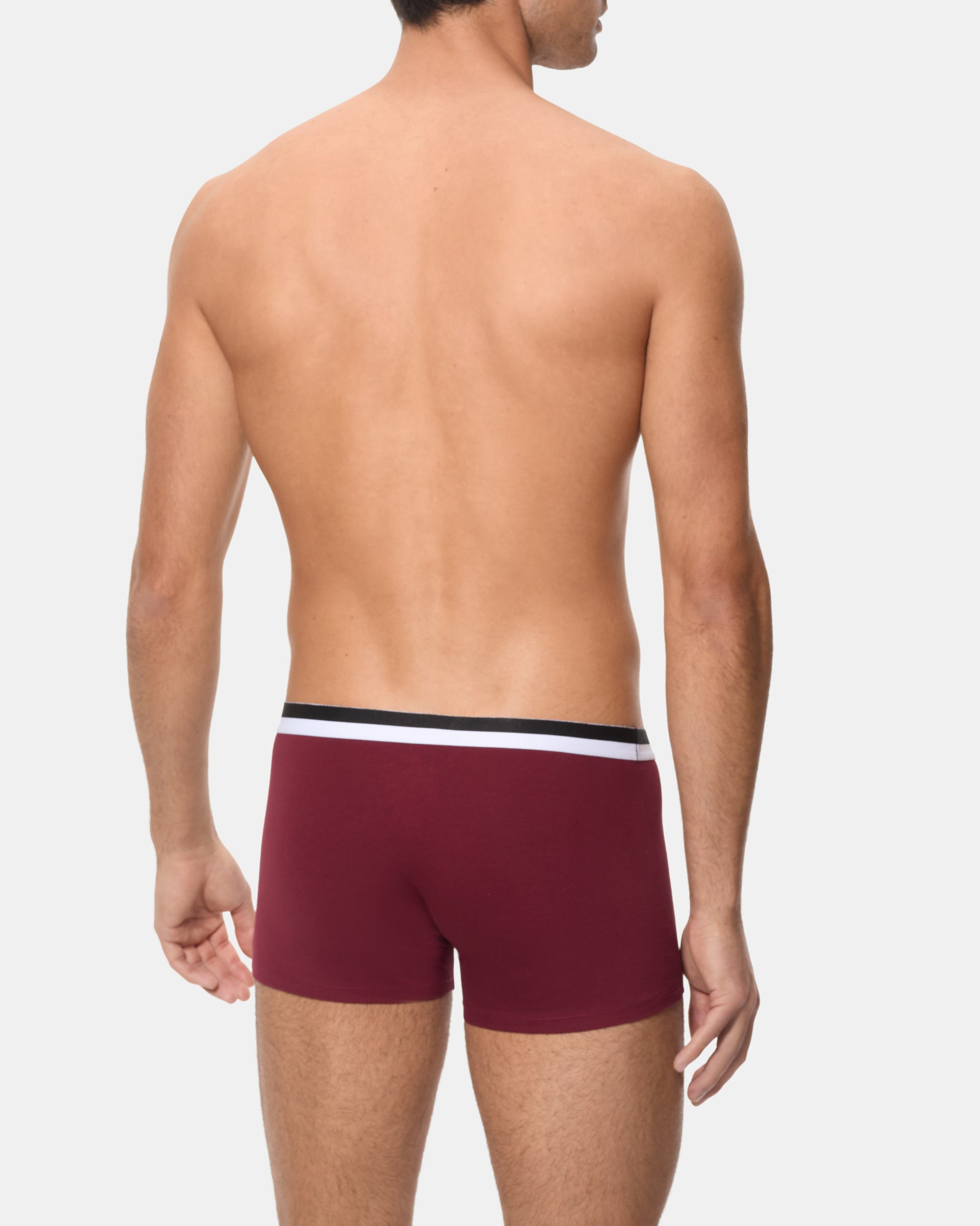 Pack de Dois Boxers de Algodão Elástico Unno By Basic Bordeaux-3