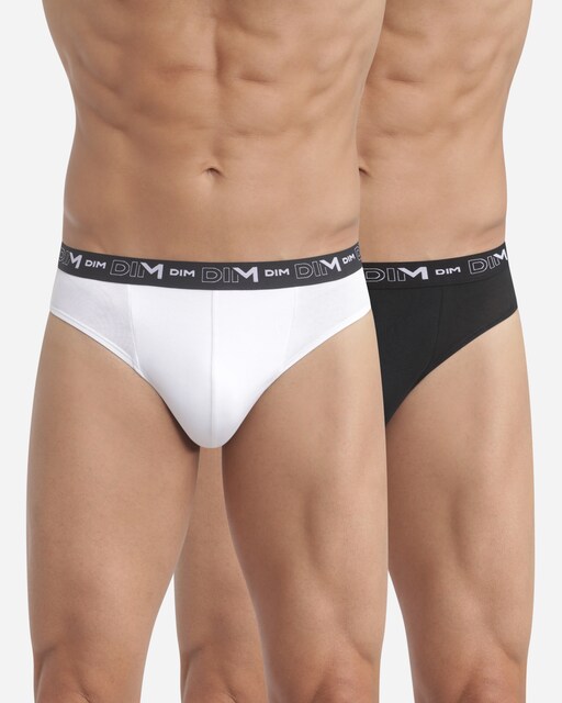 Imagem 0 de Pack de Dois Slips de Algodão Elástico Estilo Básico em Várias Cores