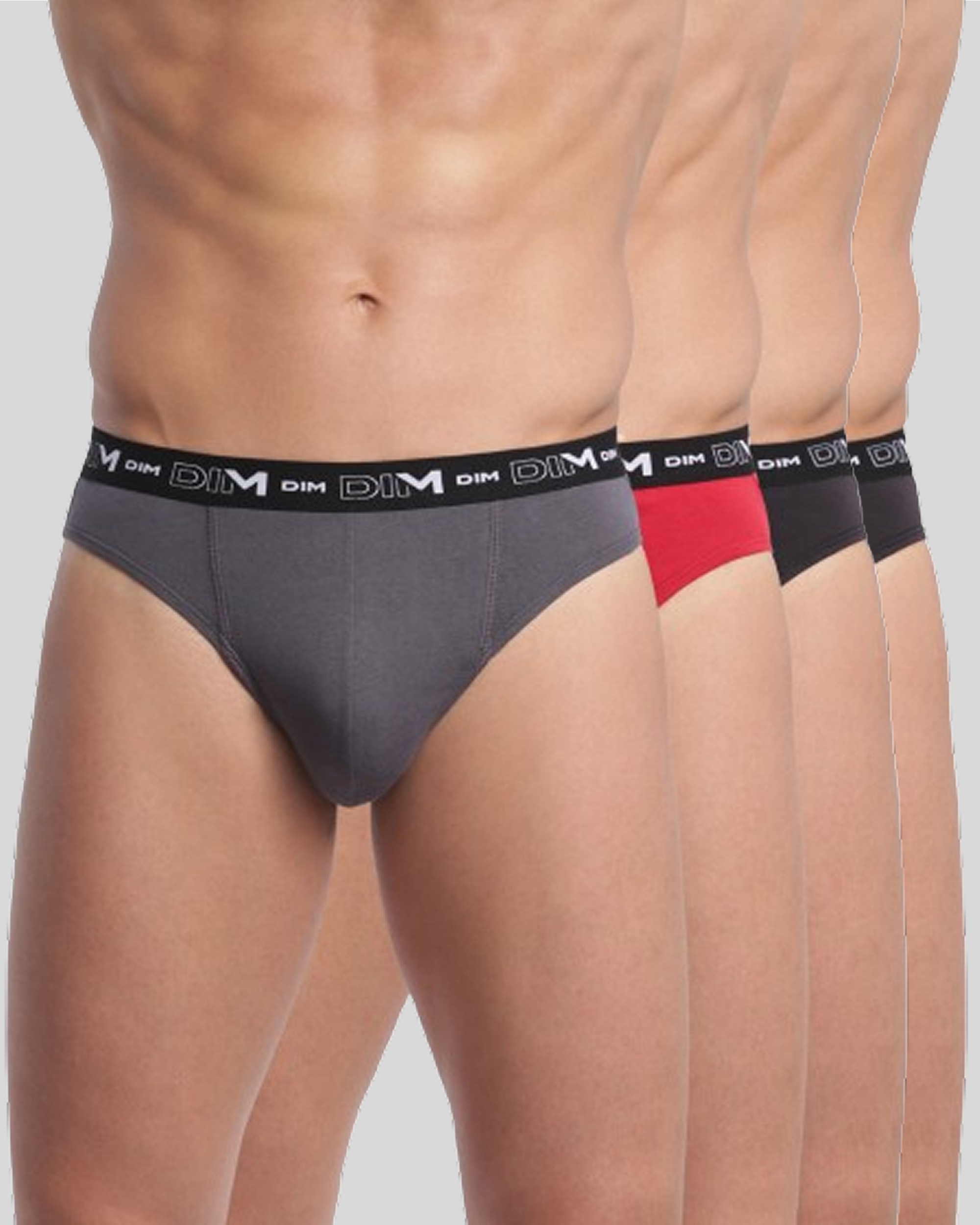 Pack de Quatro Slips em Vários Cores com Algodão Elástico e Ajuste Perfeito Preto-1