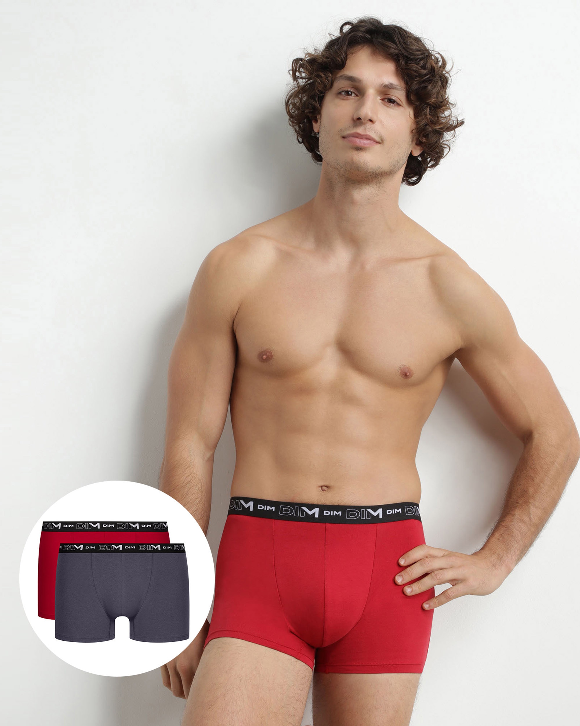 Pack de Dois Boxers de Malha em Algodão Elástico Estilo Básico em Várias Cores Multicolor-1