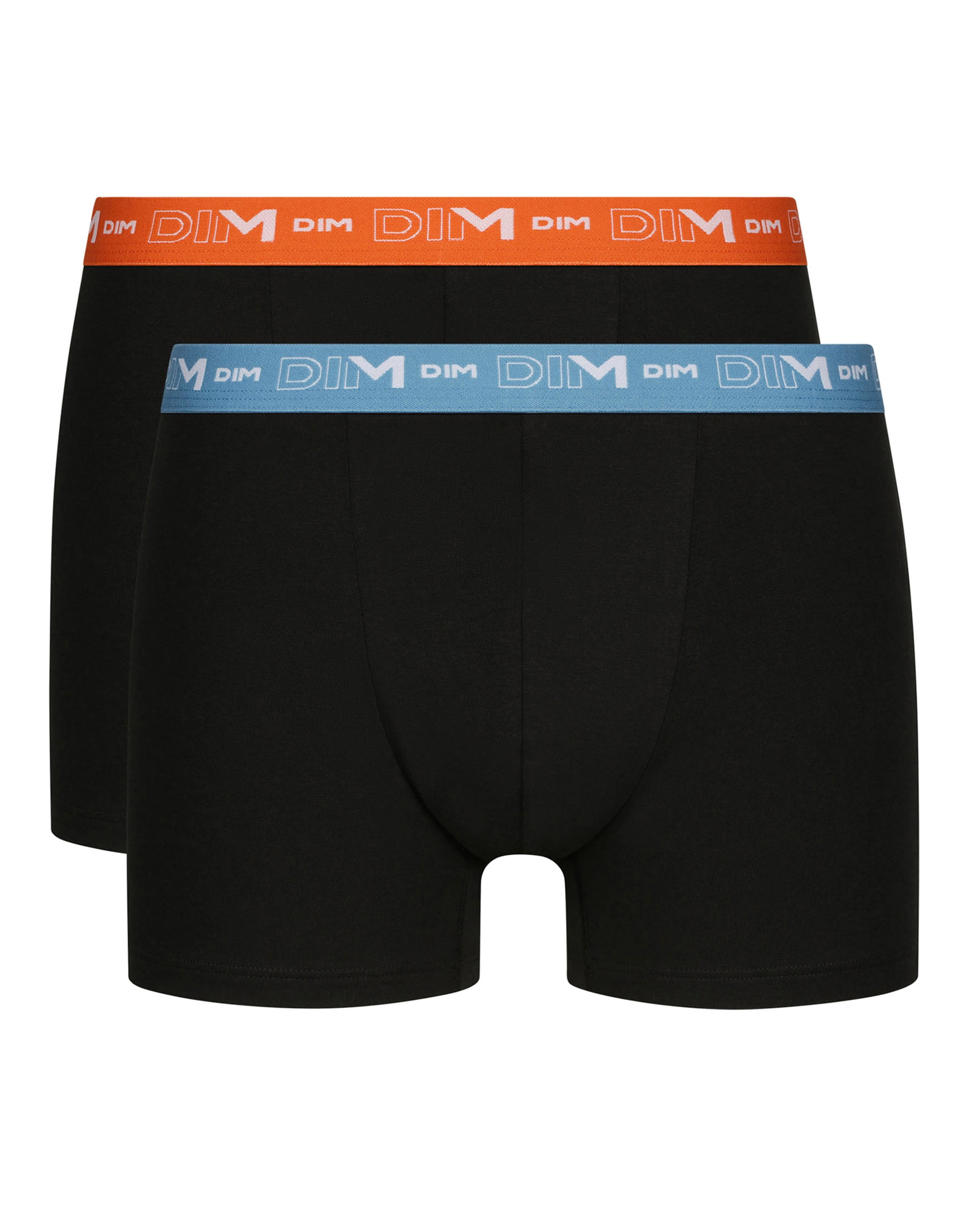 Pack de Dois Boxers de Malha de Algodão Elástico Estilo Básico em Várias Cores Preto / Laranja-1