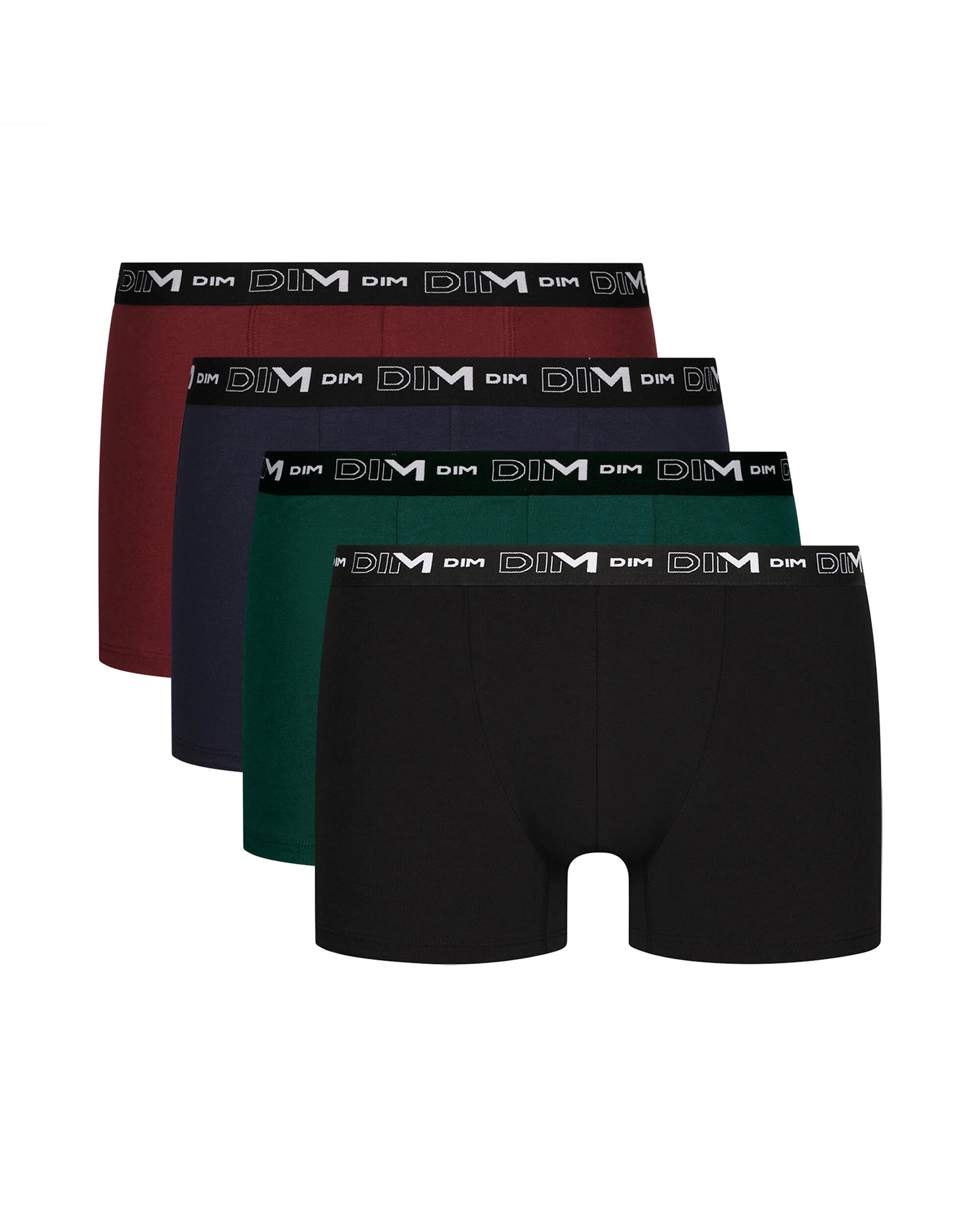 Pack de Quatro Boxers de Algodão Elástico em Preto com Cintura com Logotipo Multicolor-1