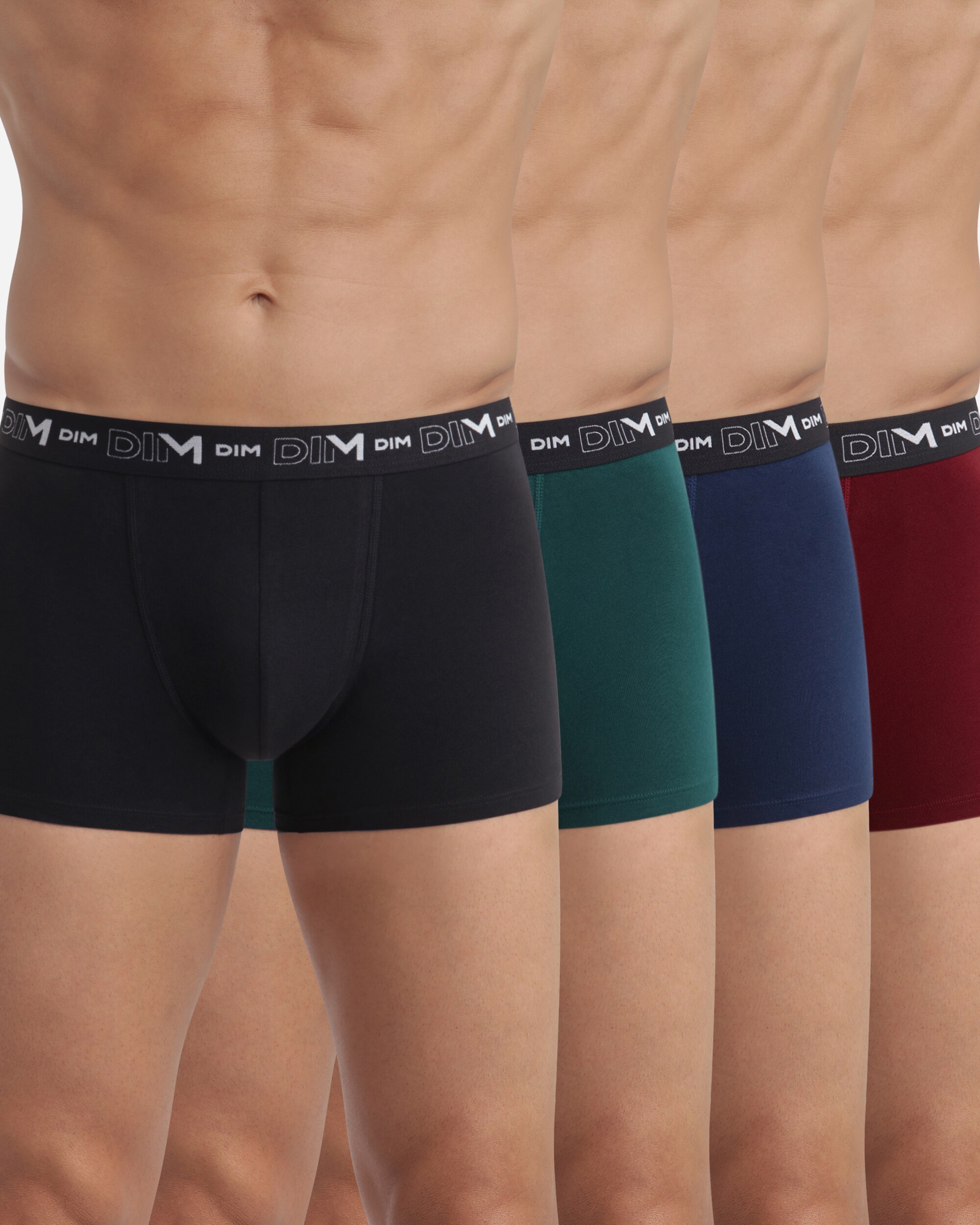 Pack de Quatro Boxers de Algodão Elástico em Preto com Cintura com Logotipo Multicolor-2