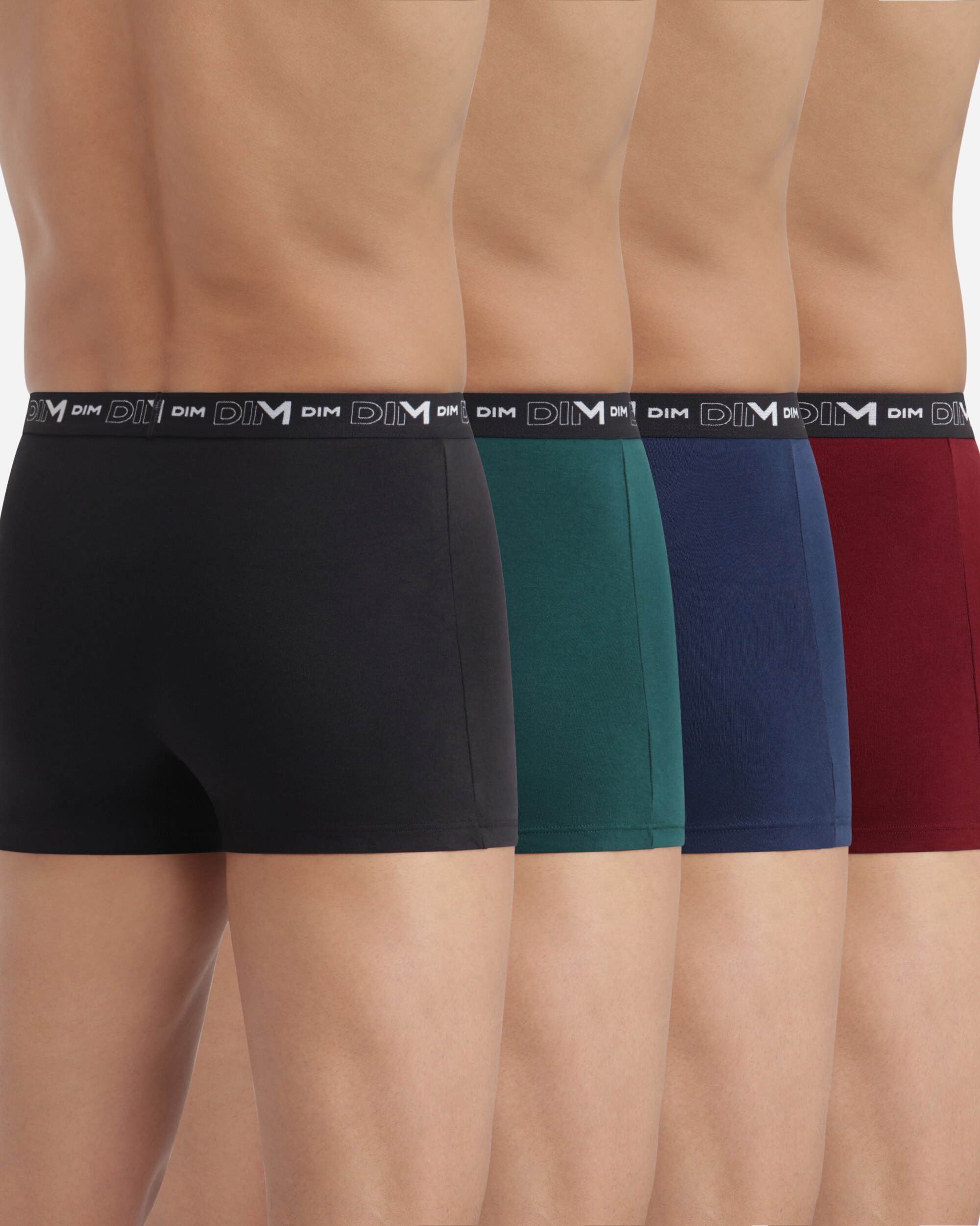 Pack de Quatro Boxers de Algodão Elástico em Preto com Cintura com Logotipo Multicolor-3