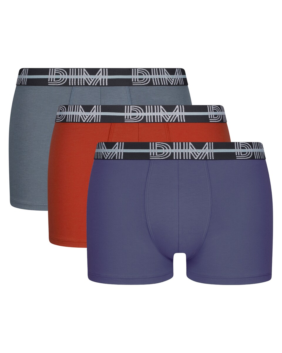 Pack de 3 Boxers de Algodão Elástico em Cores Chamativas Multicolor-1