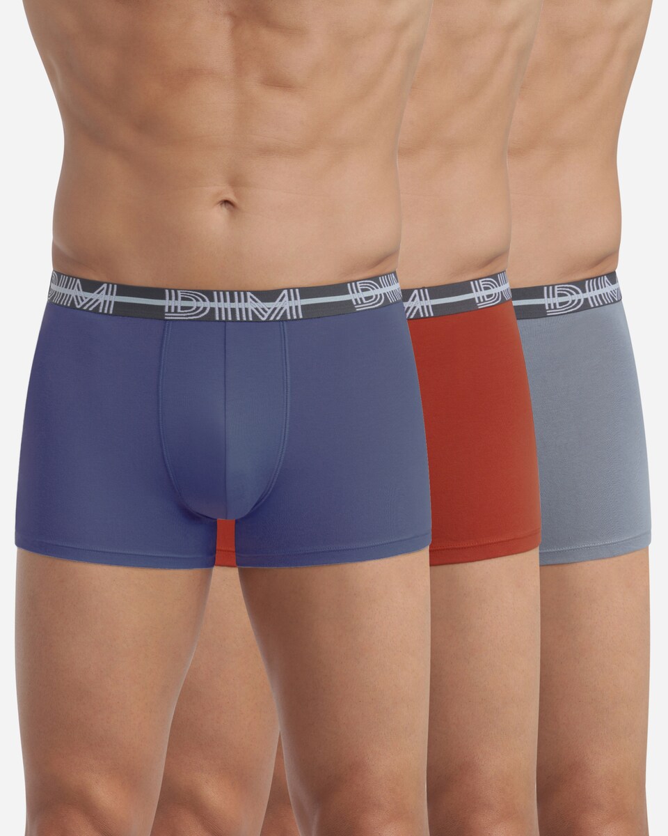 Pack de 3 Boxers de Algodão Elástico em Cores Chamativas Multicolor-4