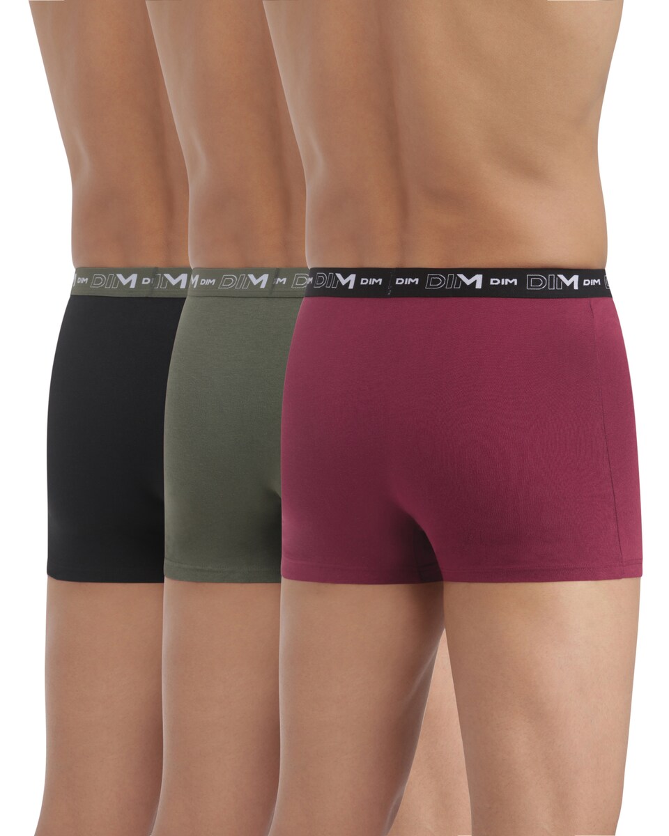 Pack de 3 Boxers de Algodão Elástico de Estilo Básico Multicolor-2