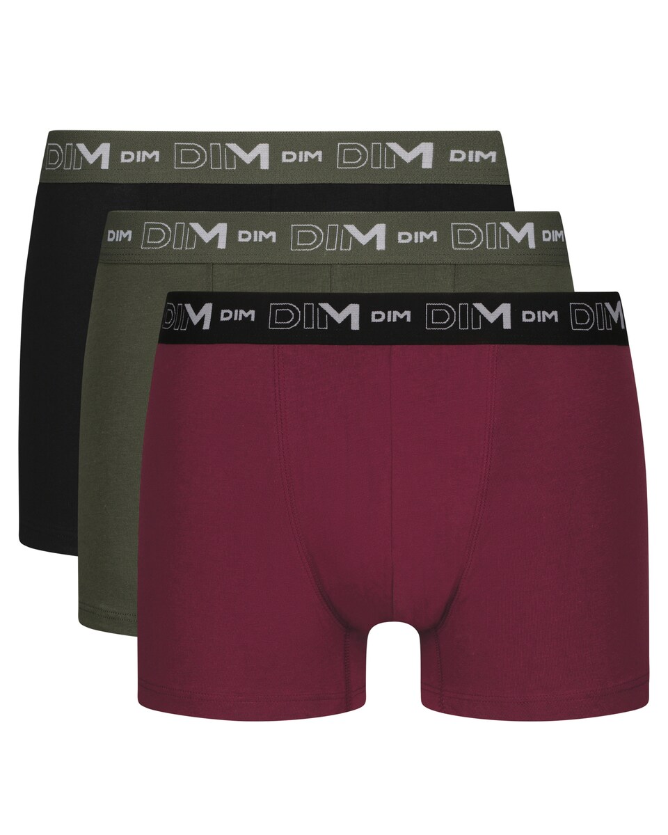 Pack de 3 Boxers de Algodão Elástico de Estilo Básico Multicolor-4