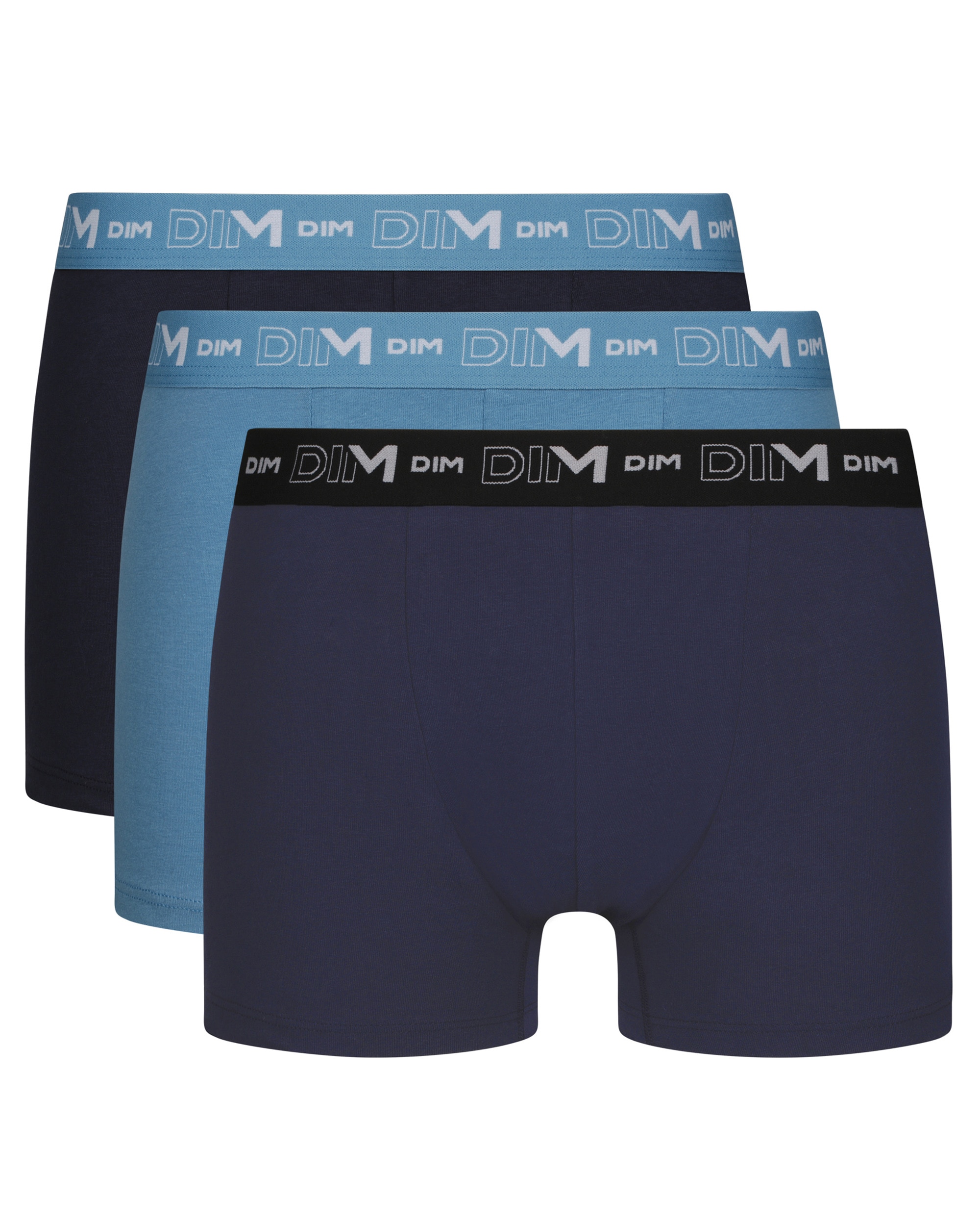 Pack de 3 Boxers de Algodão Elástico de Estilo Básico Azul-escuro-4
