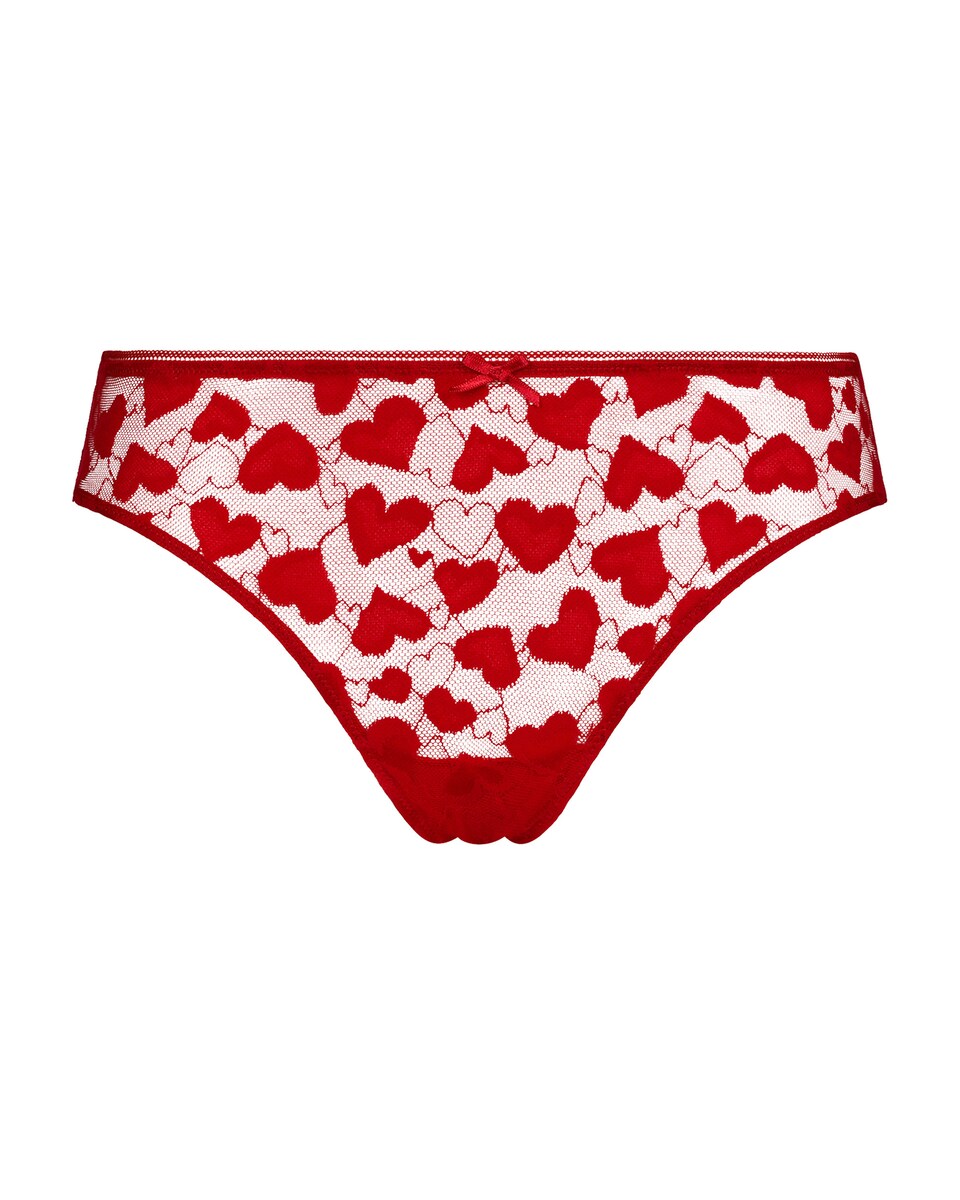 Cueca de Renda de Corações Vermelho-5