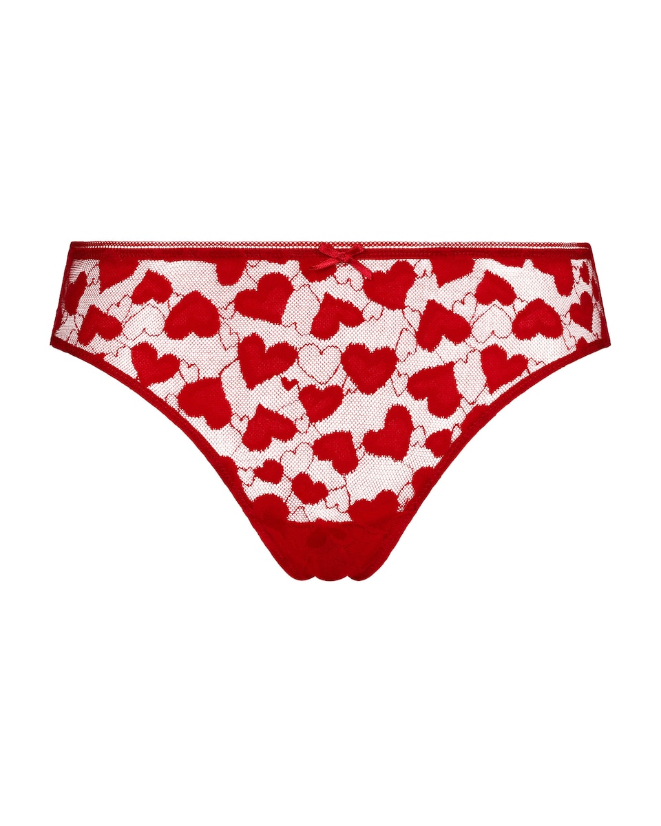 Cueca de Renda de Corações Vermelho-5