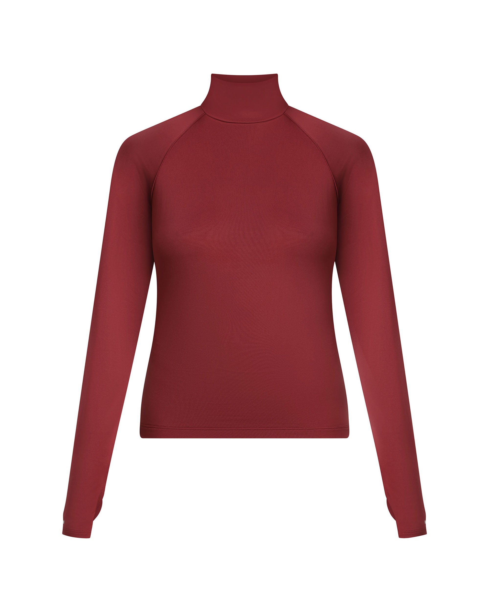 T-shirt Desportiva com Gola Alta Bordeaux-5