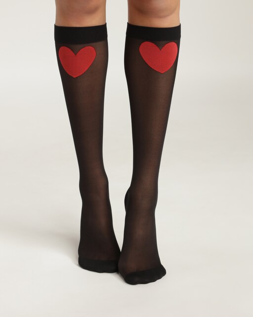 Imagem 0 de Meias Altas Transparentes Coração 31d