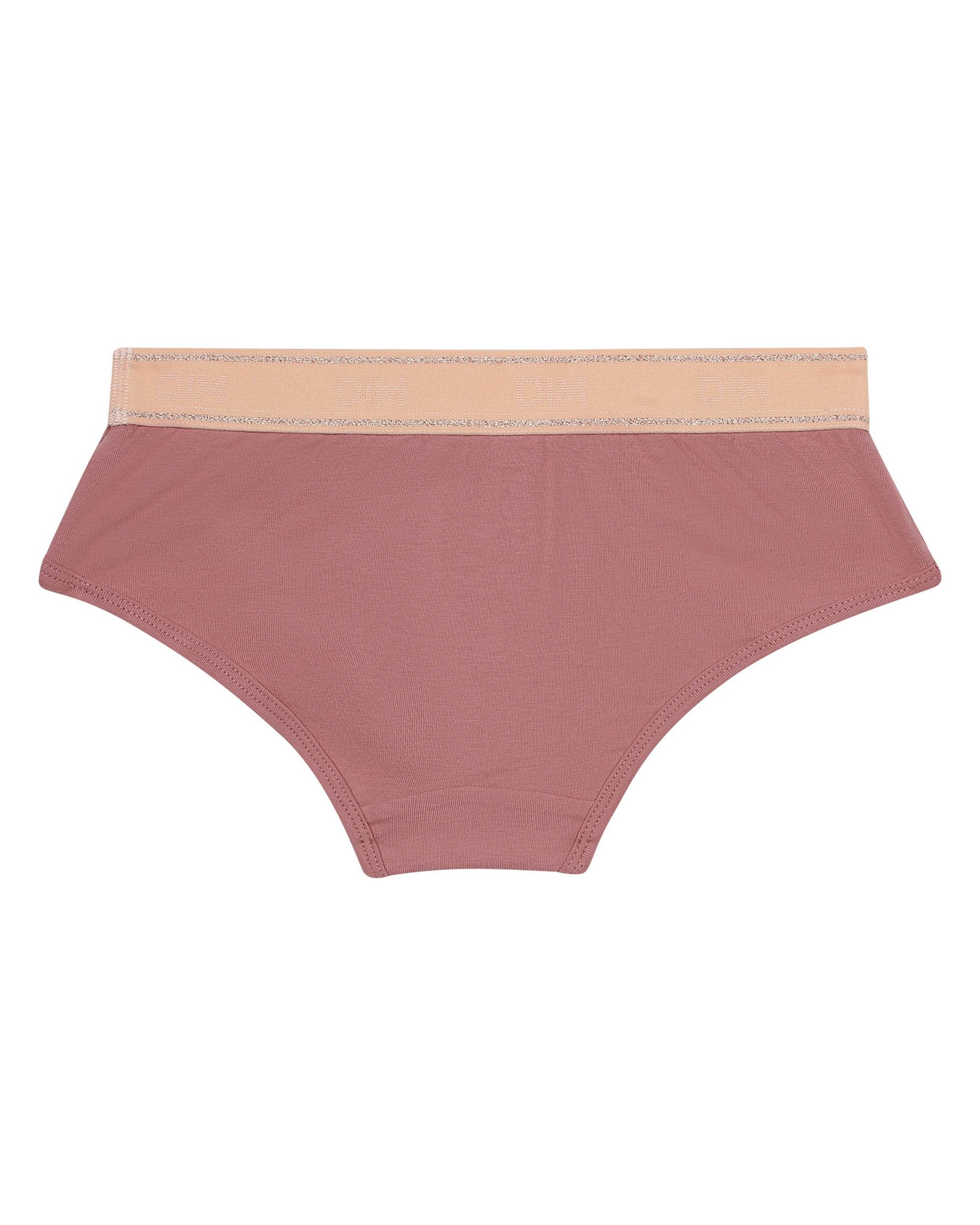 Cueca Infantil Dim Sport de Algodão Elástico com Cós Rosa-2