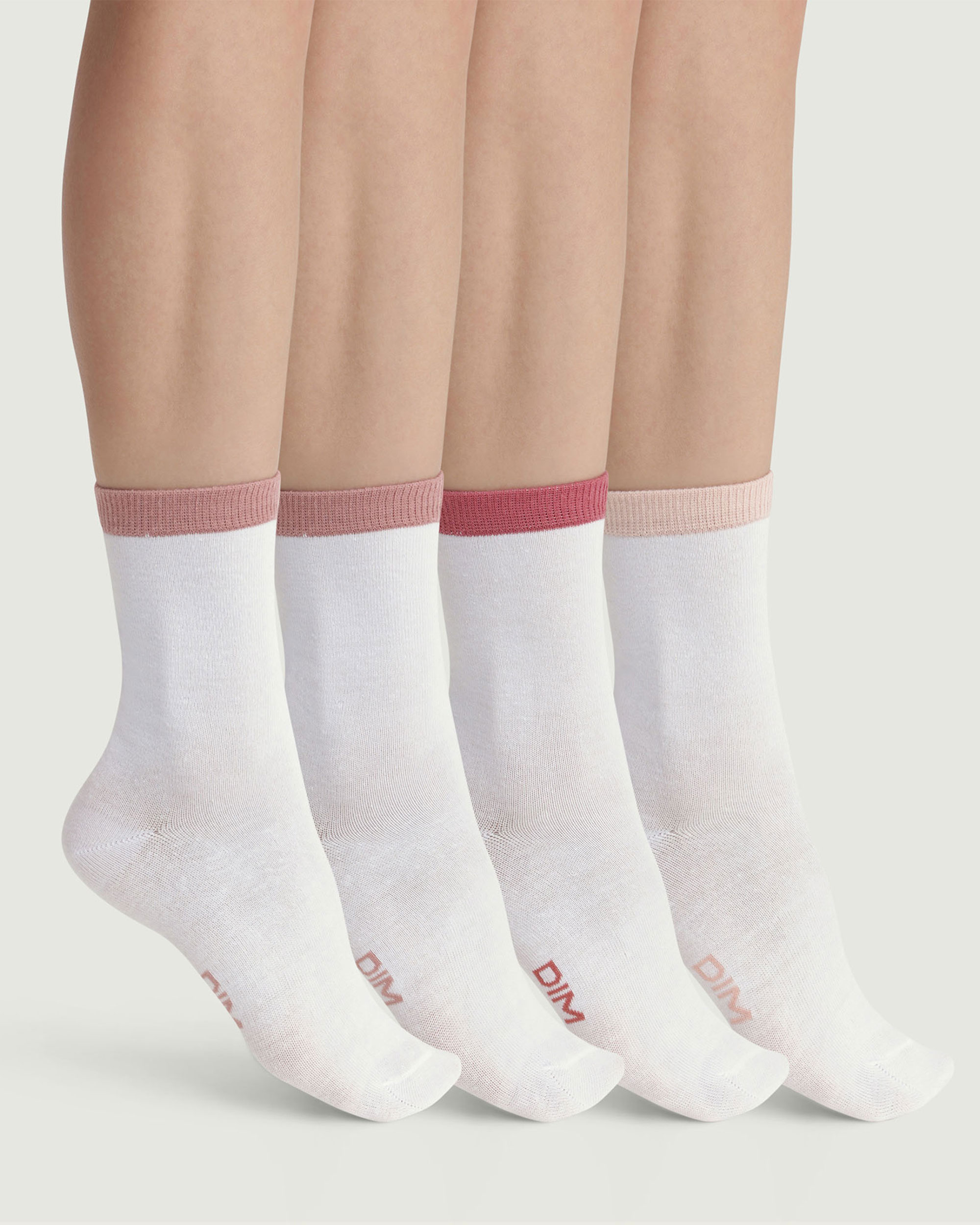 Pack de 4 Meias Altas Branco-1