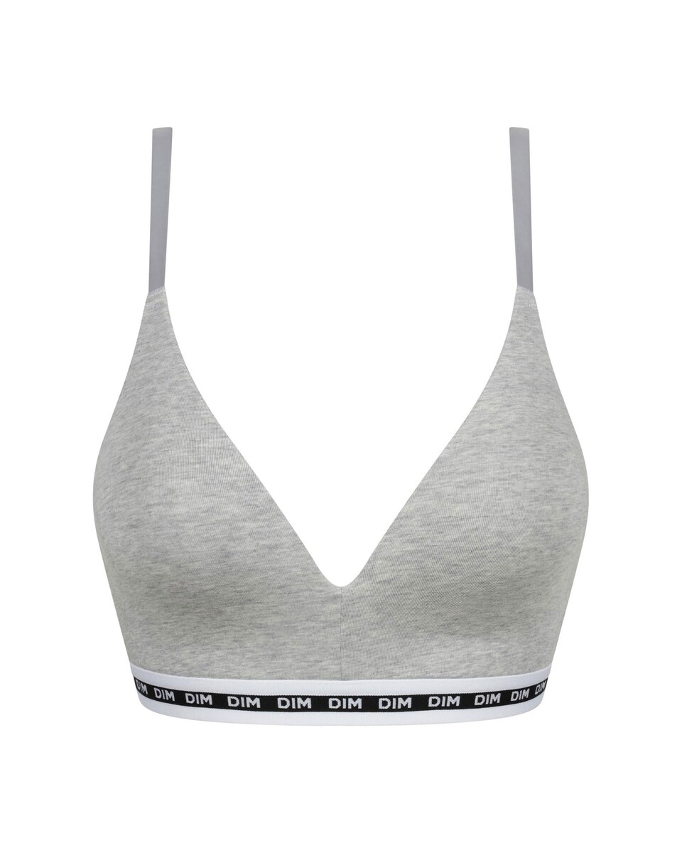 Soutien sem Aros Triangular com Leve Forro de Suave Microfibra Cinzento-5