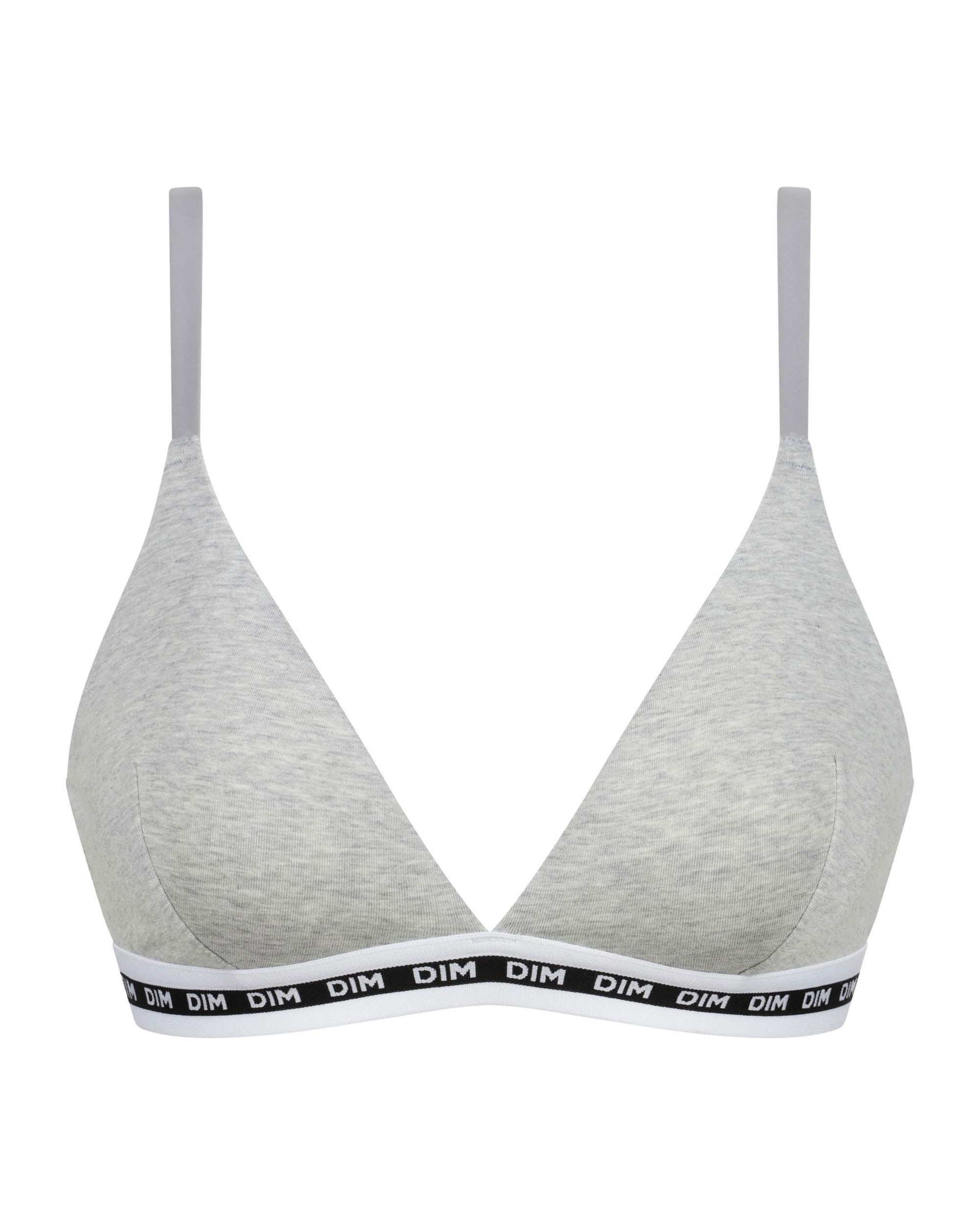 Soutien sem Aros Triangular com Leve Forro de Suave Microfibra Cinzento-5