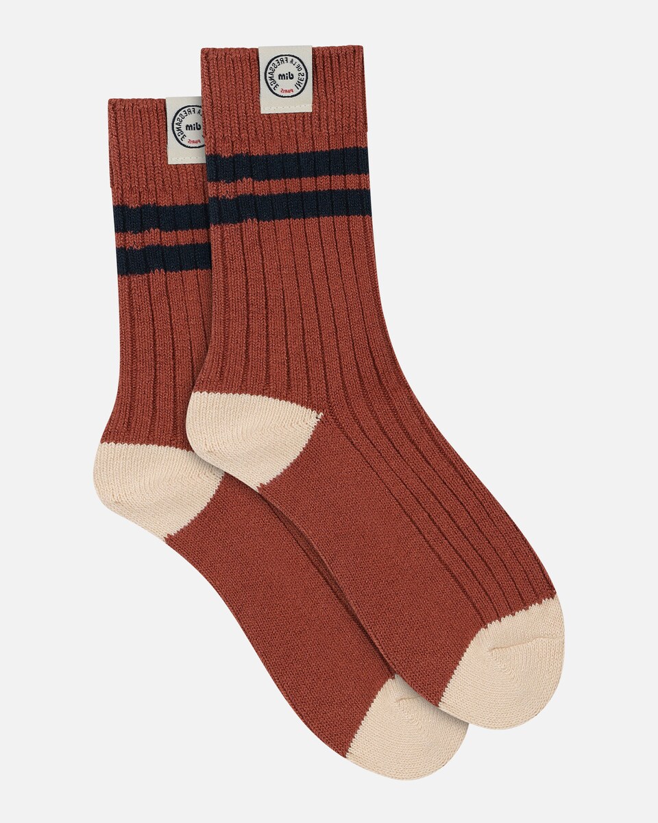 Meias Curtas Caneladas Bordeaux-3