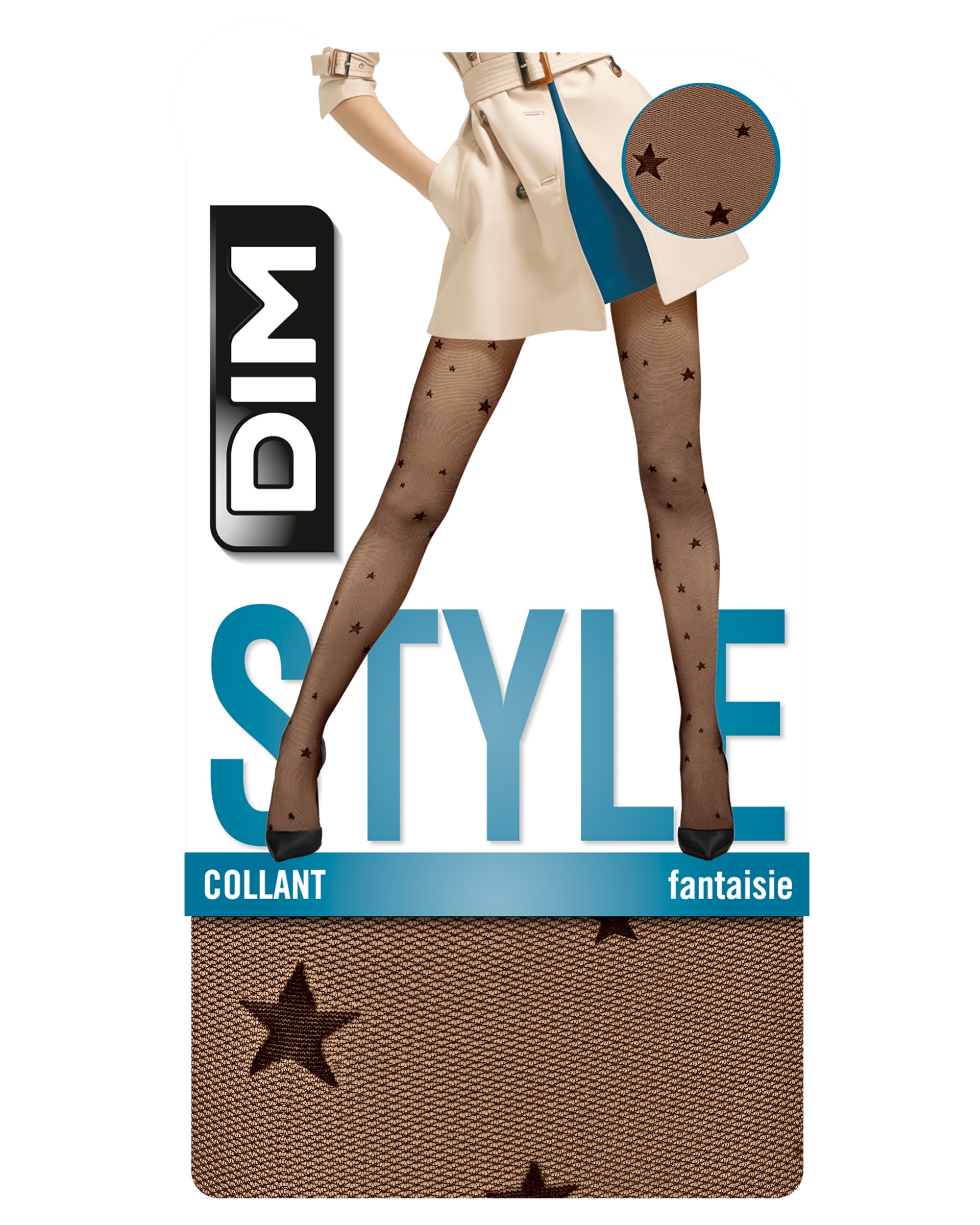 Collants com Estampado de Estrelas 17d Preto-3