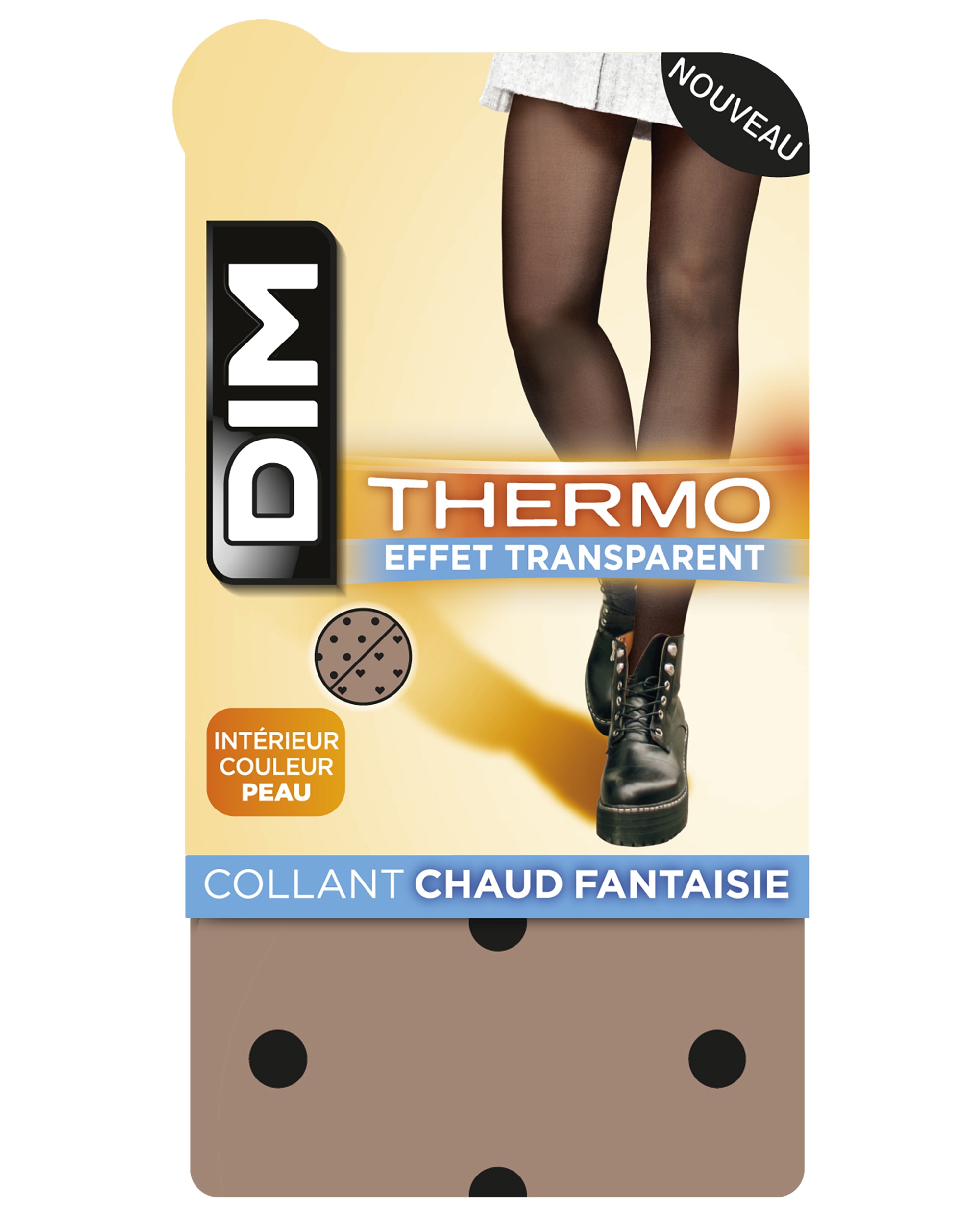 Collants Térmicos Efeito Transparente com Bolinhas 80d Preto-2