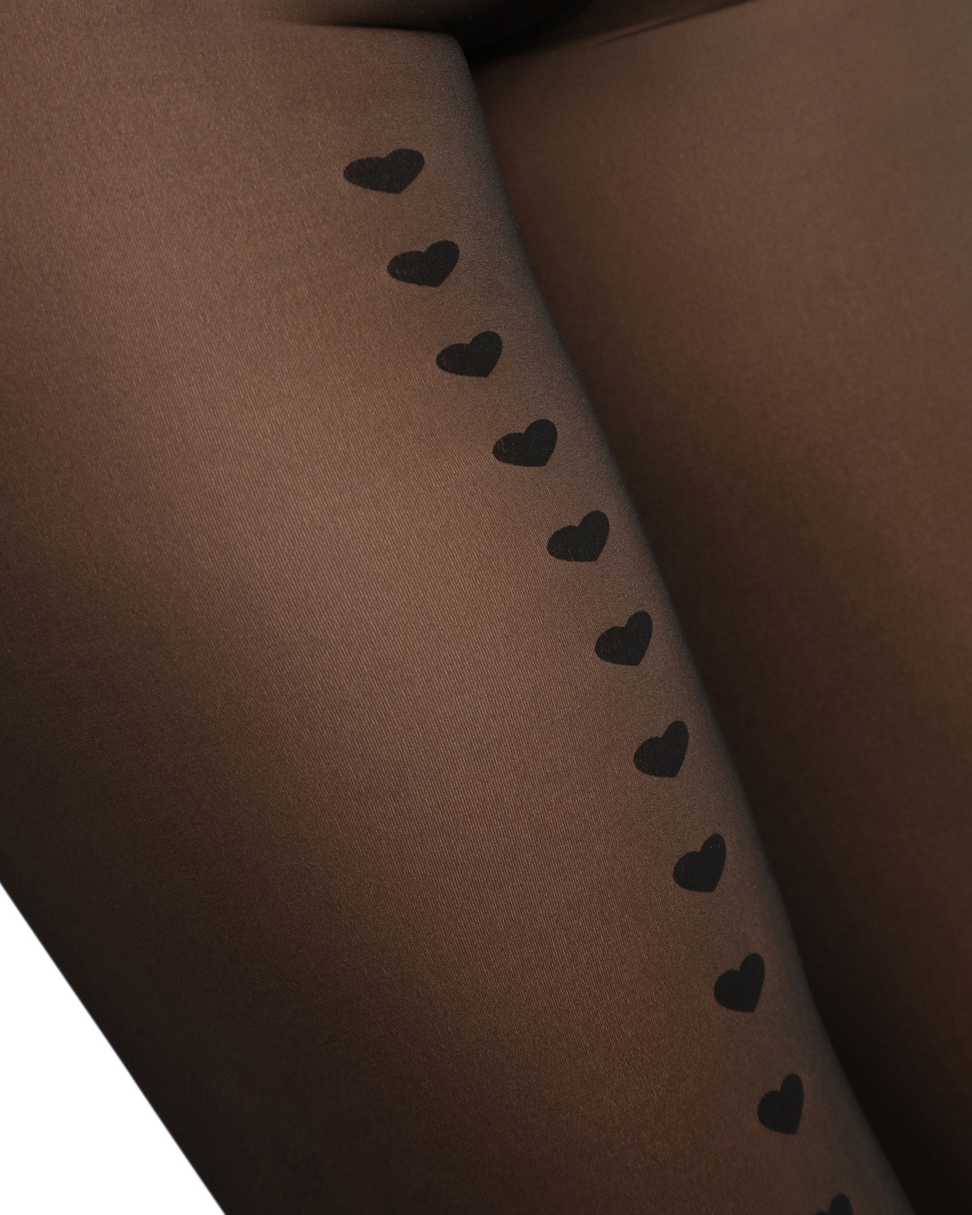 Collants Térmicos Efeito Transparente Corações 80d Preto-4