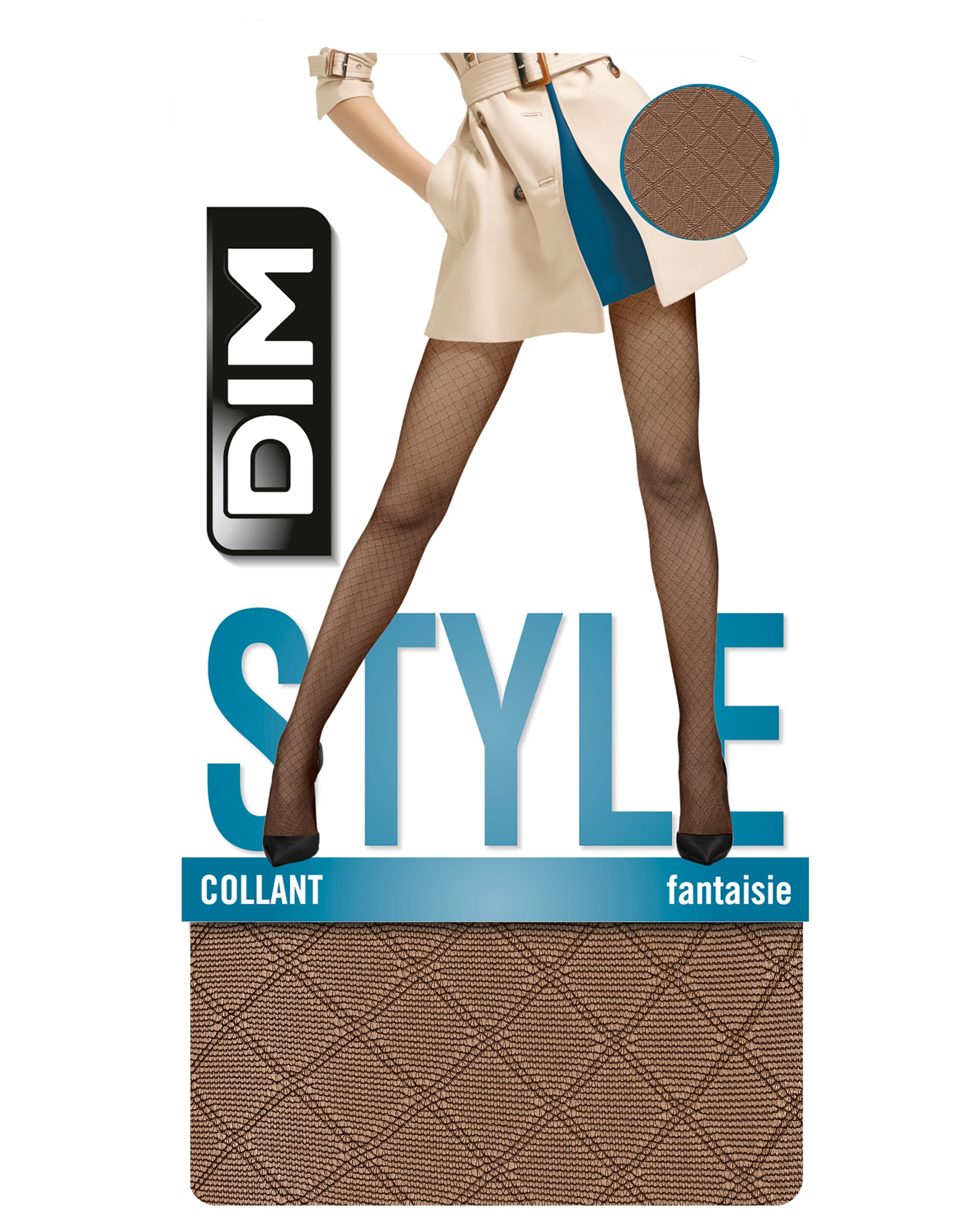 Collants Transparentes Estampados com Rede 20d Preto-3