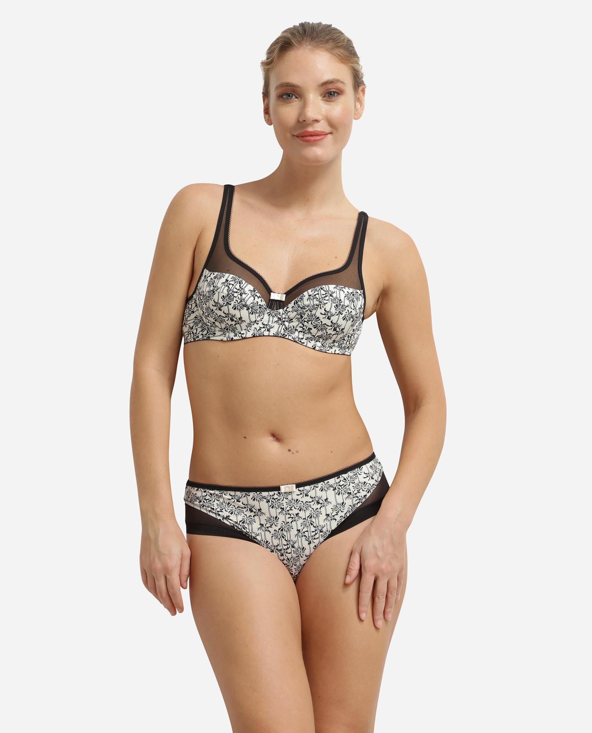 Cueca Clássica de Suave Microfibra e Detalhes em Malla Multicolor-3