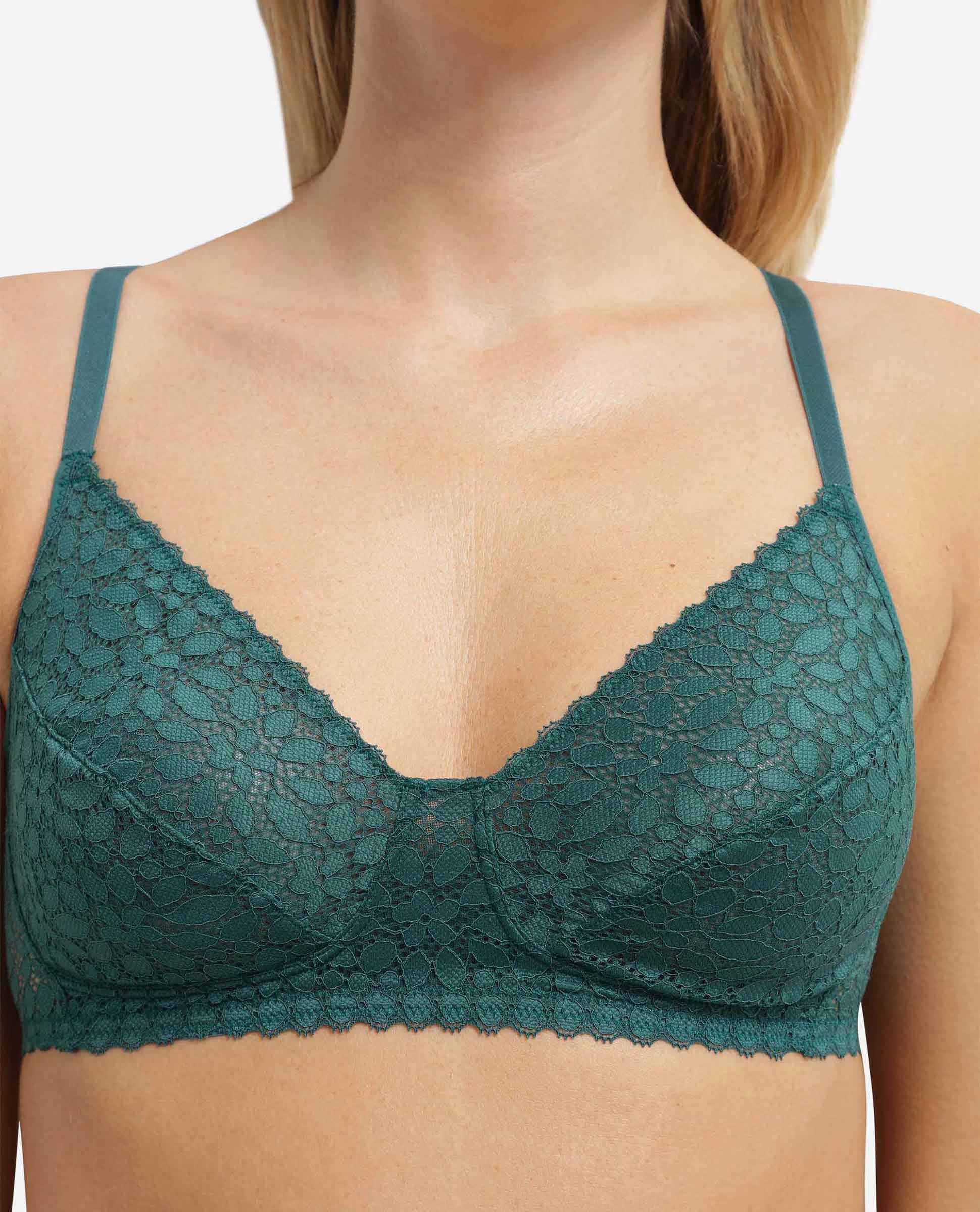 Soutien sem Aro de Renda Floral Daily Dentelle Esmeralda-4