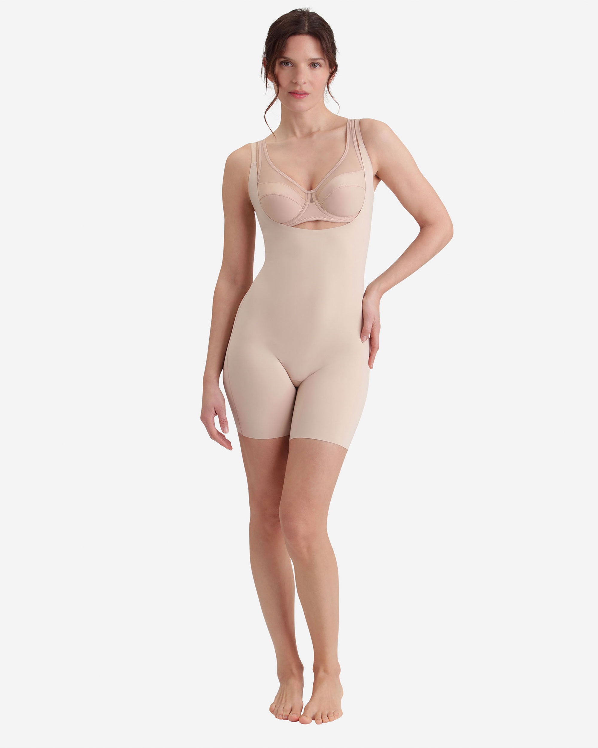 Body Modelador sem Copas Calções Invisível Natural-3