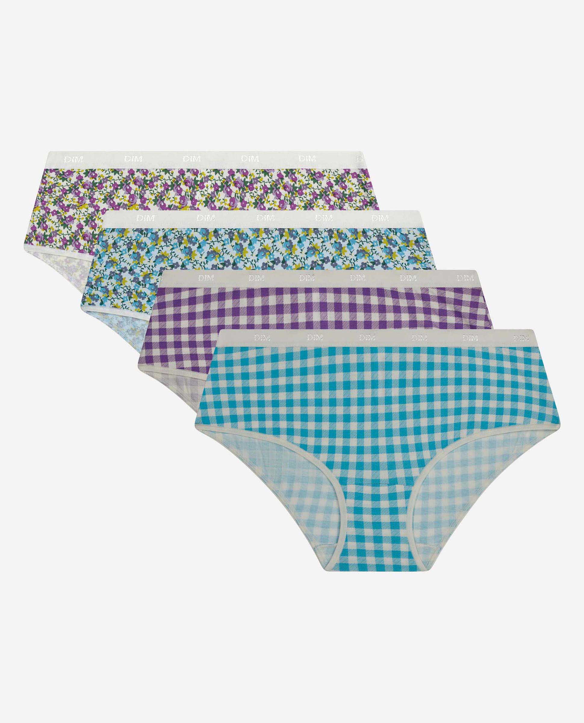 Pack de 4 Cuecas de Algodão Elástico Estampadas Multicolor-4