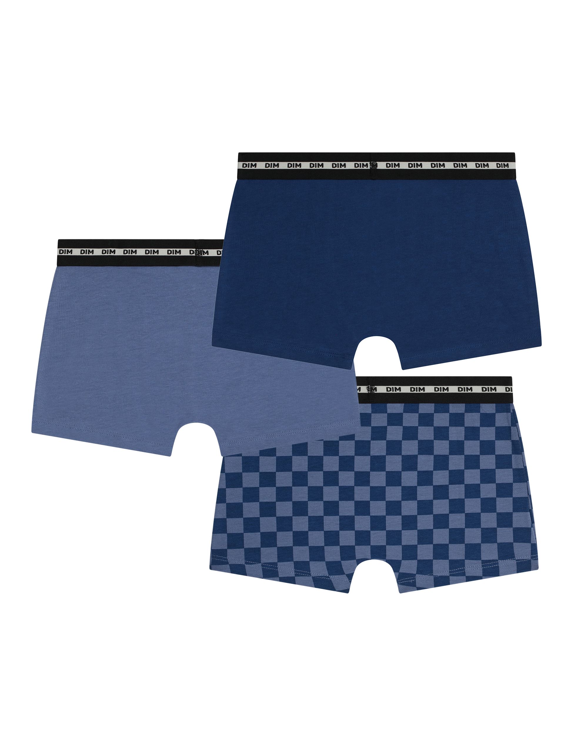 Boxers Infantil Liso e Estampado com Cós em Contraste Dim Azul-2