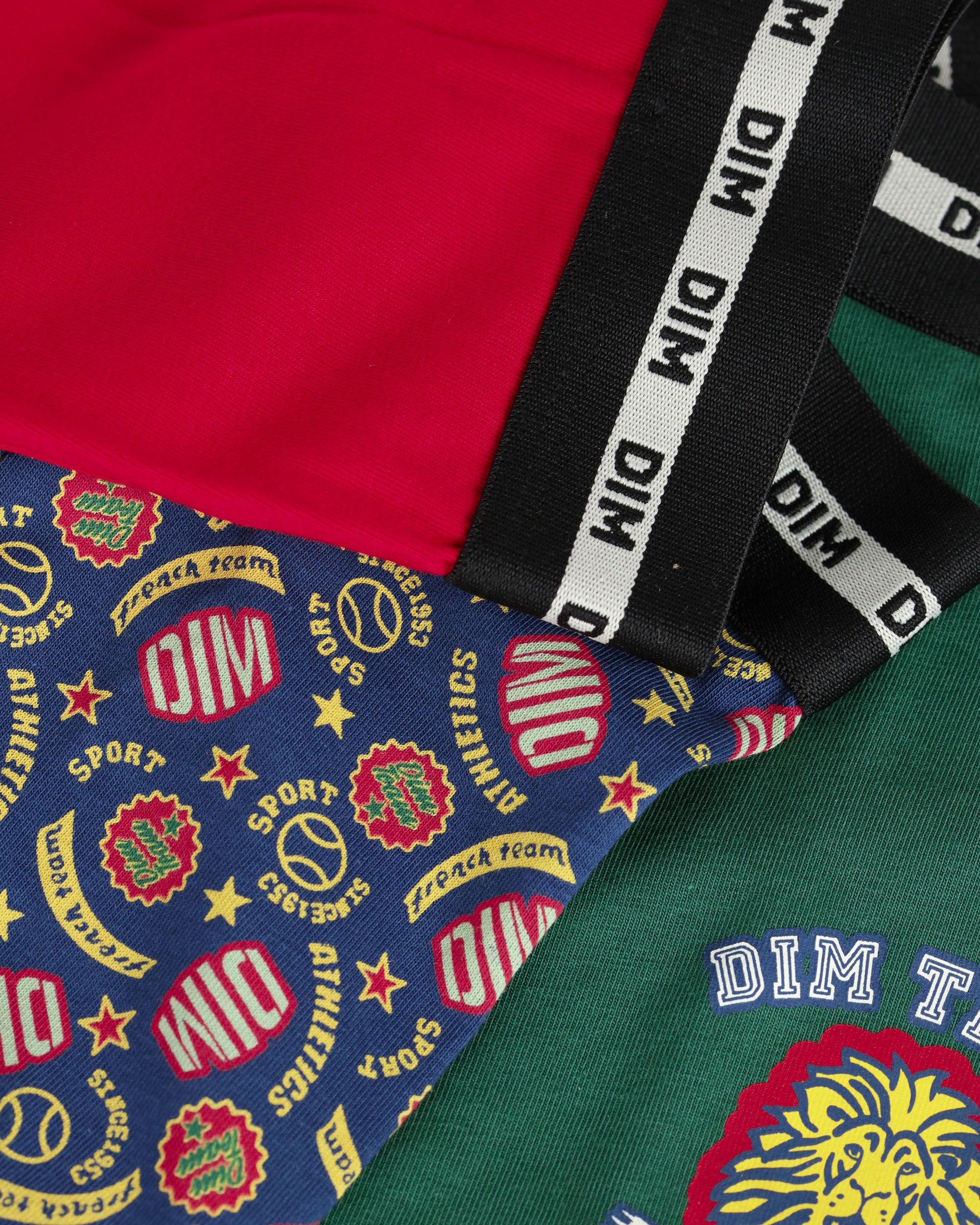 Boxers Infantil Liso e Estampado com Cós em Contraste Dim Multicolor-3