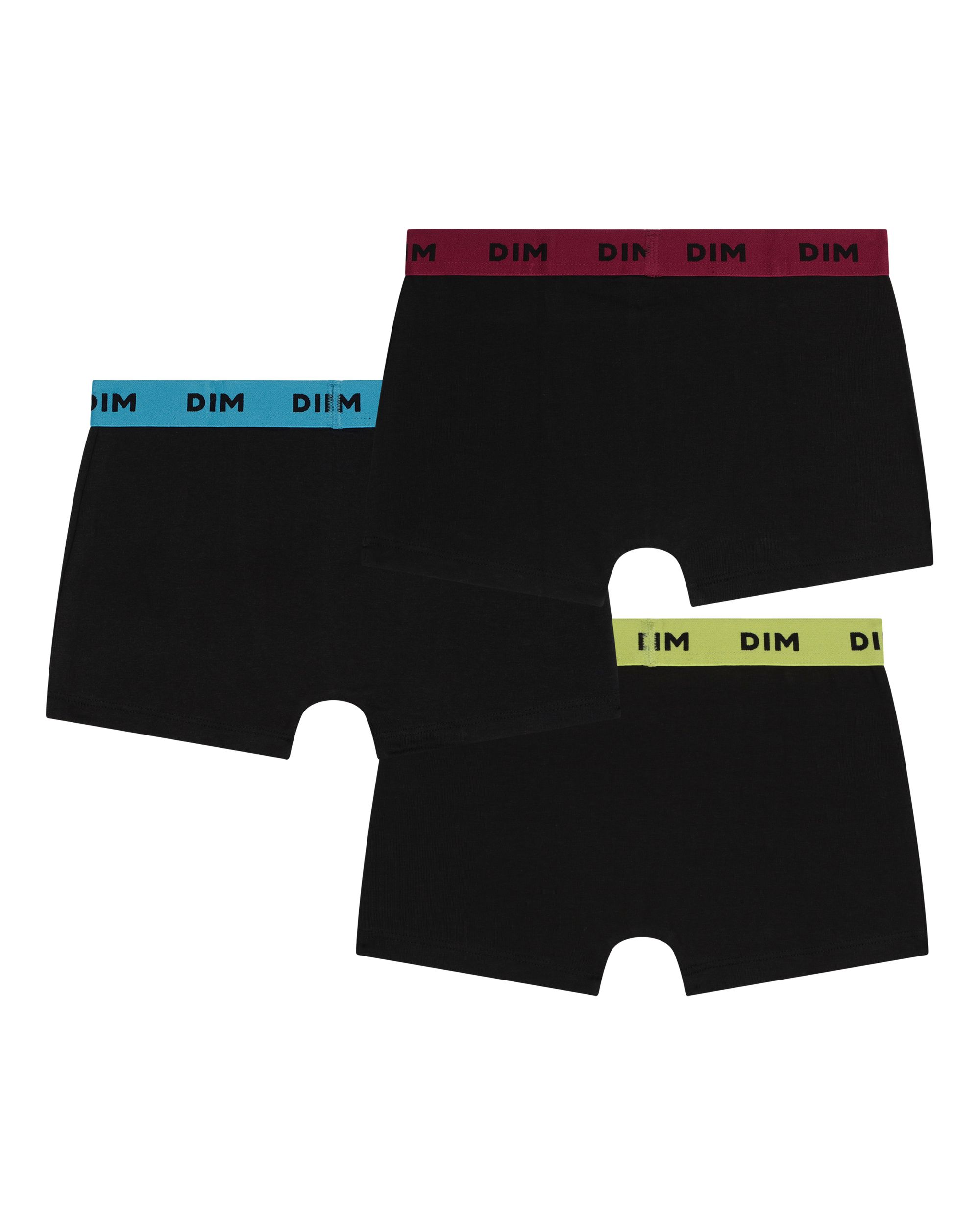 Boxers Infantil de Algodão Elástico em Preto com Cintura Colorida Dim Preto-2