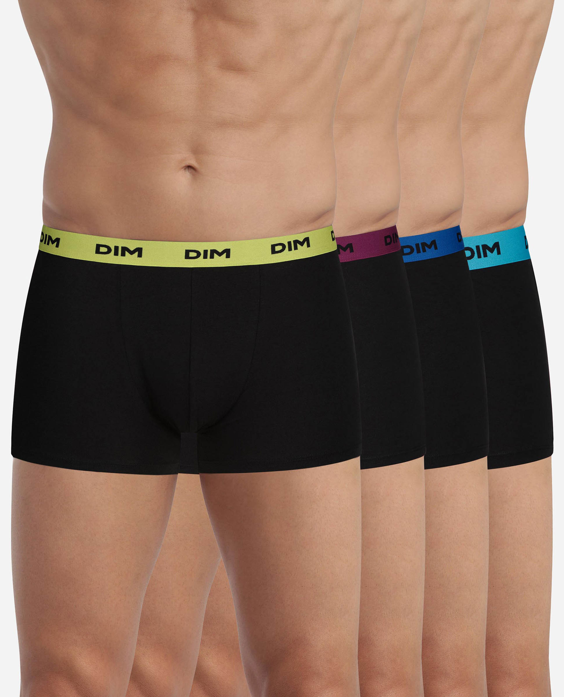 Pack de Quatro Boxers de Algodão Elástico com Cós Estampado Preto-1