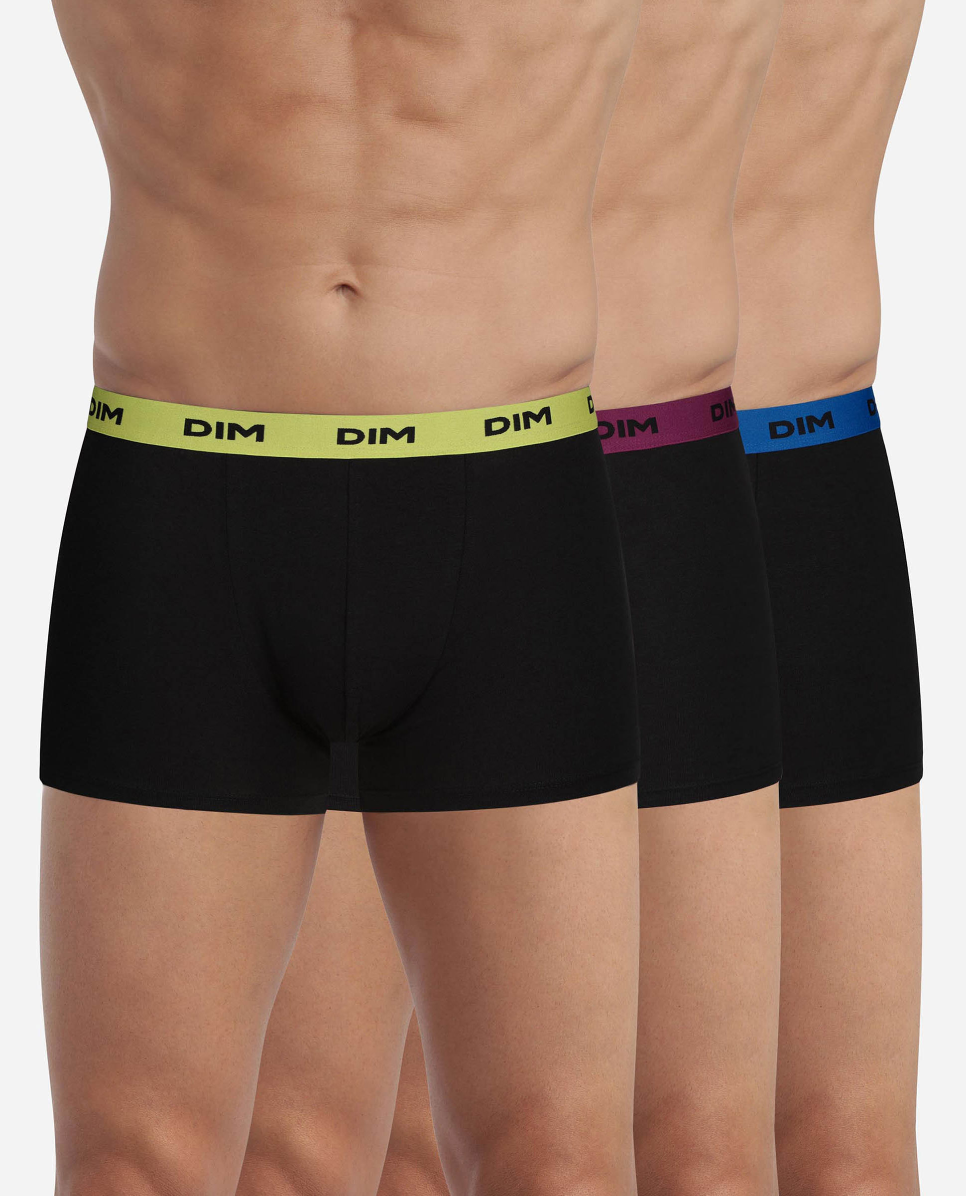 Pack de Três Boxers de Algodão Elástico com Cintura Estampada Preto-1