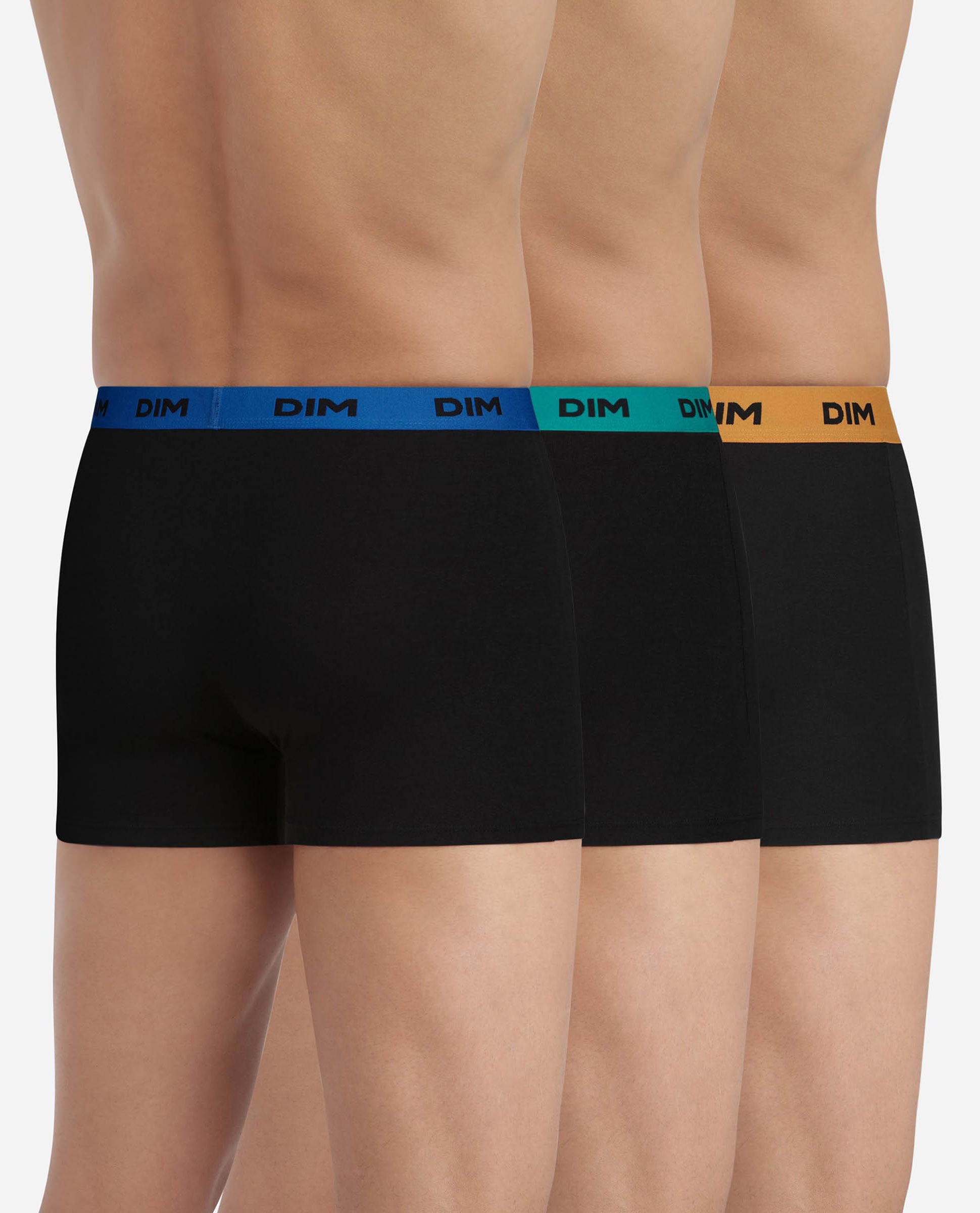 Pack de Três Boxers de Algodão Elástico com Cintura Estampada Preto-2